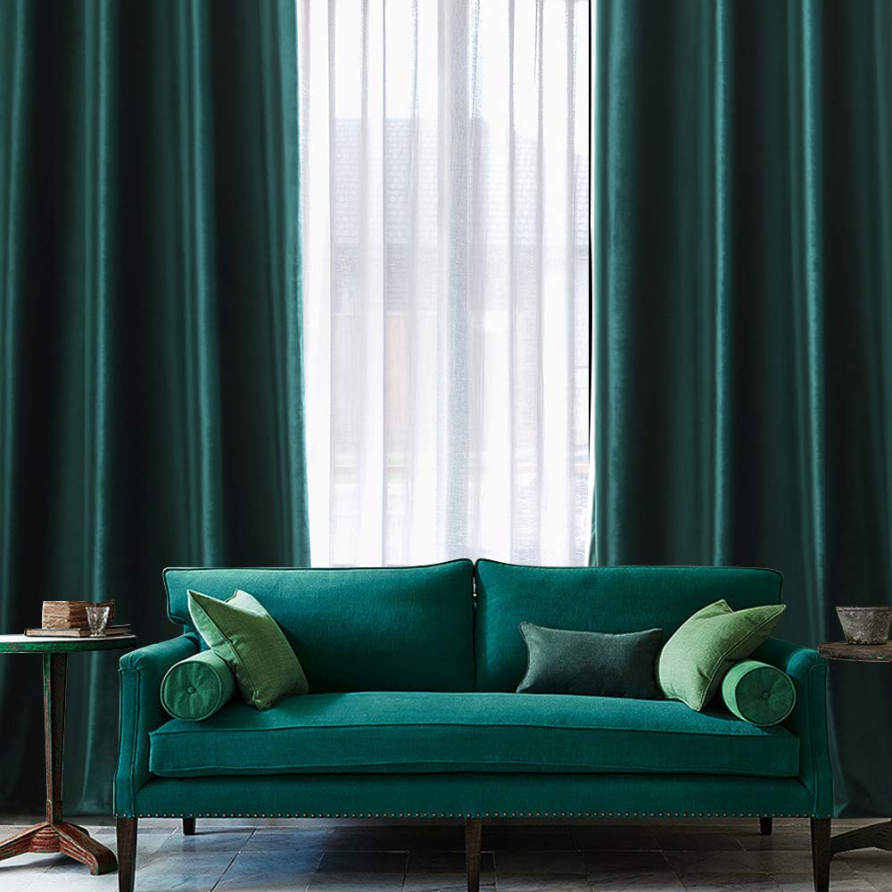 Foto 6 pulgar | Cortinas Miulee de Terciopelo Verde Oscuro 132 X 183 Cm 2 Paneles - Venta Internacional