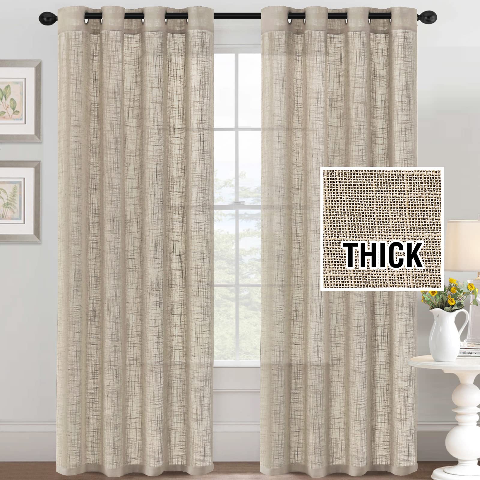 Foto 2 pulgar | Cortinas H.versailtex de Lino Mezclado 132 X 213 cm - Venta Internacional