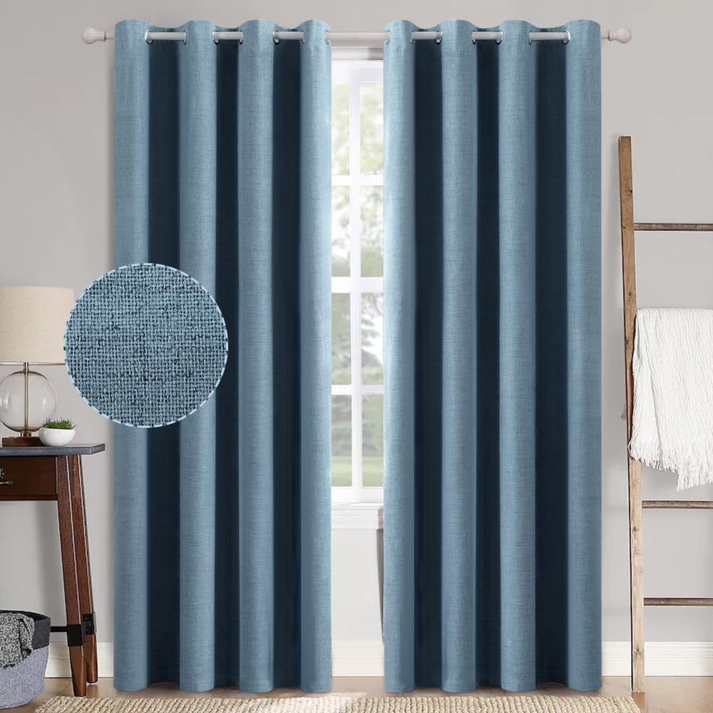 Cortinas Miulee con Textura de Lino Opacas 100% Aislantes Térmicas - Venta Internacional