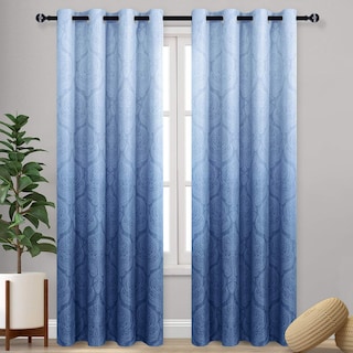 Foto 1 | Cortinas Dwcn con Estampado de Damasco Degradado 132 X 244 cm 2 Paneles - Venta Internacional