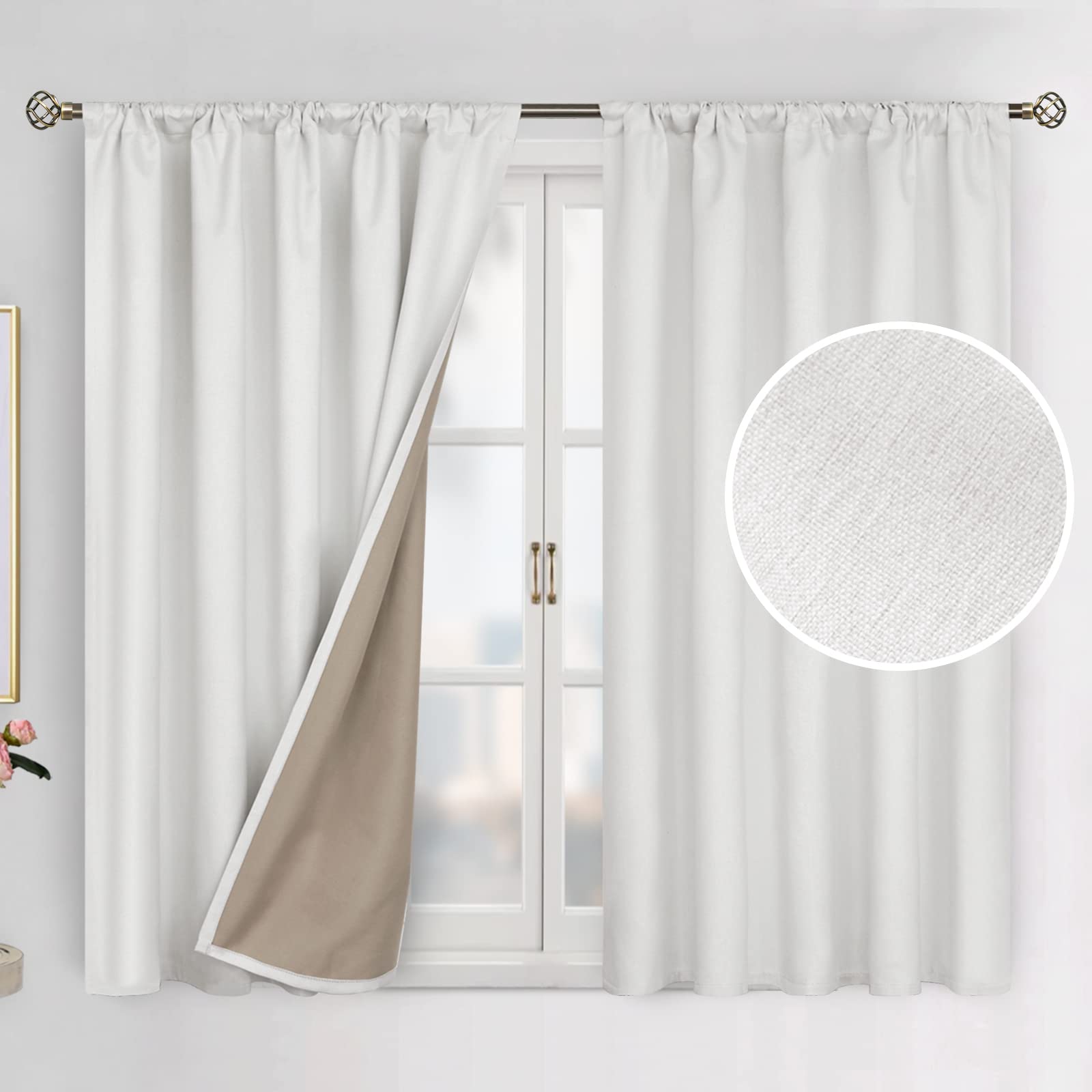 Cortinas Bgment Blackout Blancas para Recámara-Venta Internacional