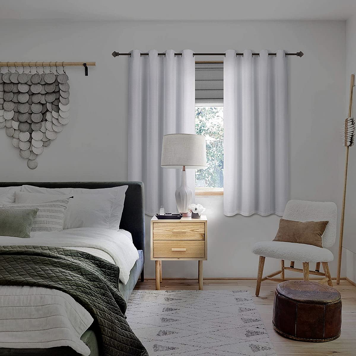 Foto 4 pulgar | Cortinas Diraysid 100% Opacas De Lino Blanco, 132 X 160 Cm, 2 Unidades - Venta Internacional.