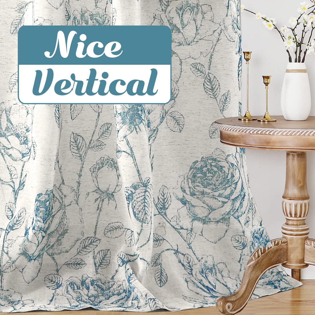 Foto 7 | Cortinas H.Versailtex con Dibujo Floral a Lápiz Mezclado de Lino - Venta Internacional