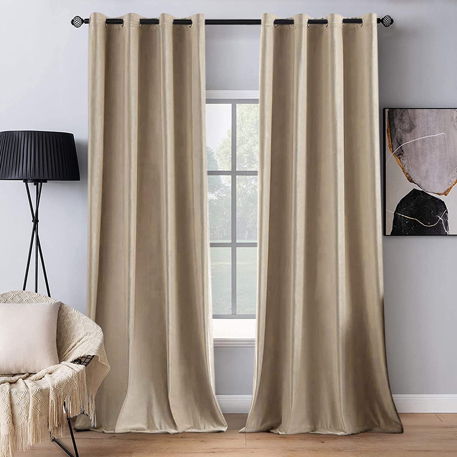 Foto 2 pulgar | Cortinas Miulee Blackout Velvet 2 Paneles- Venta Internacional