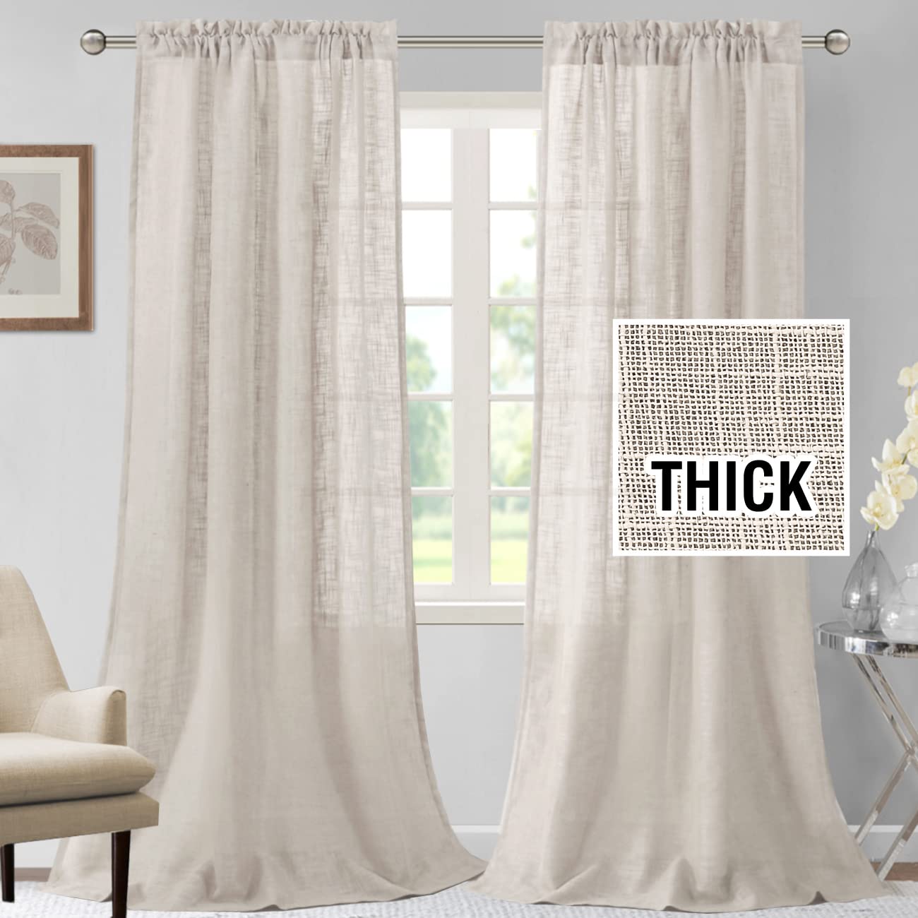 Foto 2 pulgar | Cortinas H.versailtex de Arpillera Lino- Venta Internacional