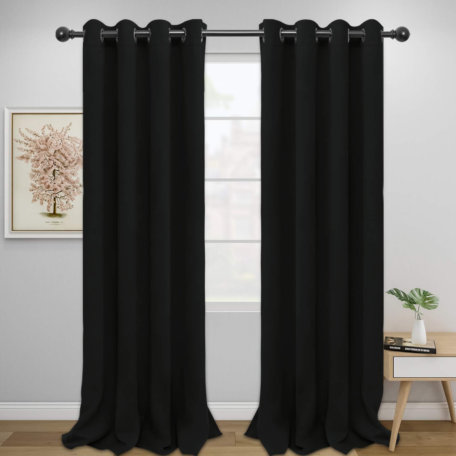 Cortinas Easy-Going Negras de 2 Paneles-Venta Internacional