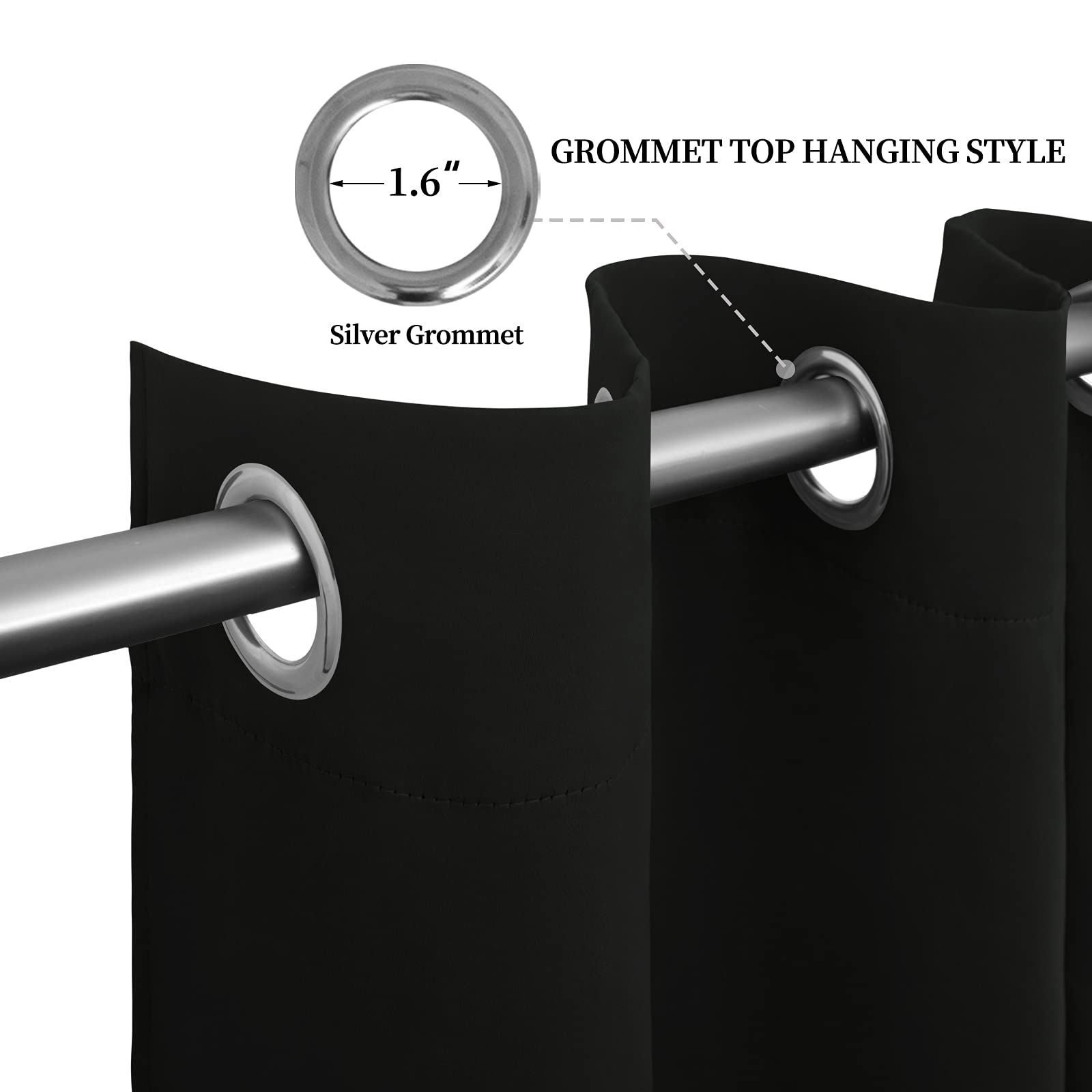 Foto 6 pulgar | Cortinas Easy-Going Negras de 2 Paneles-Venta Internacional