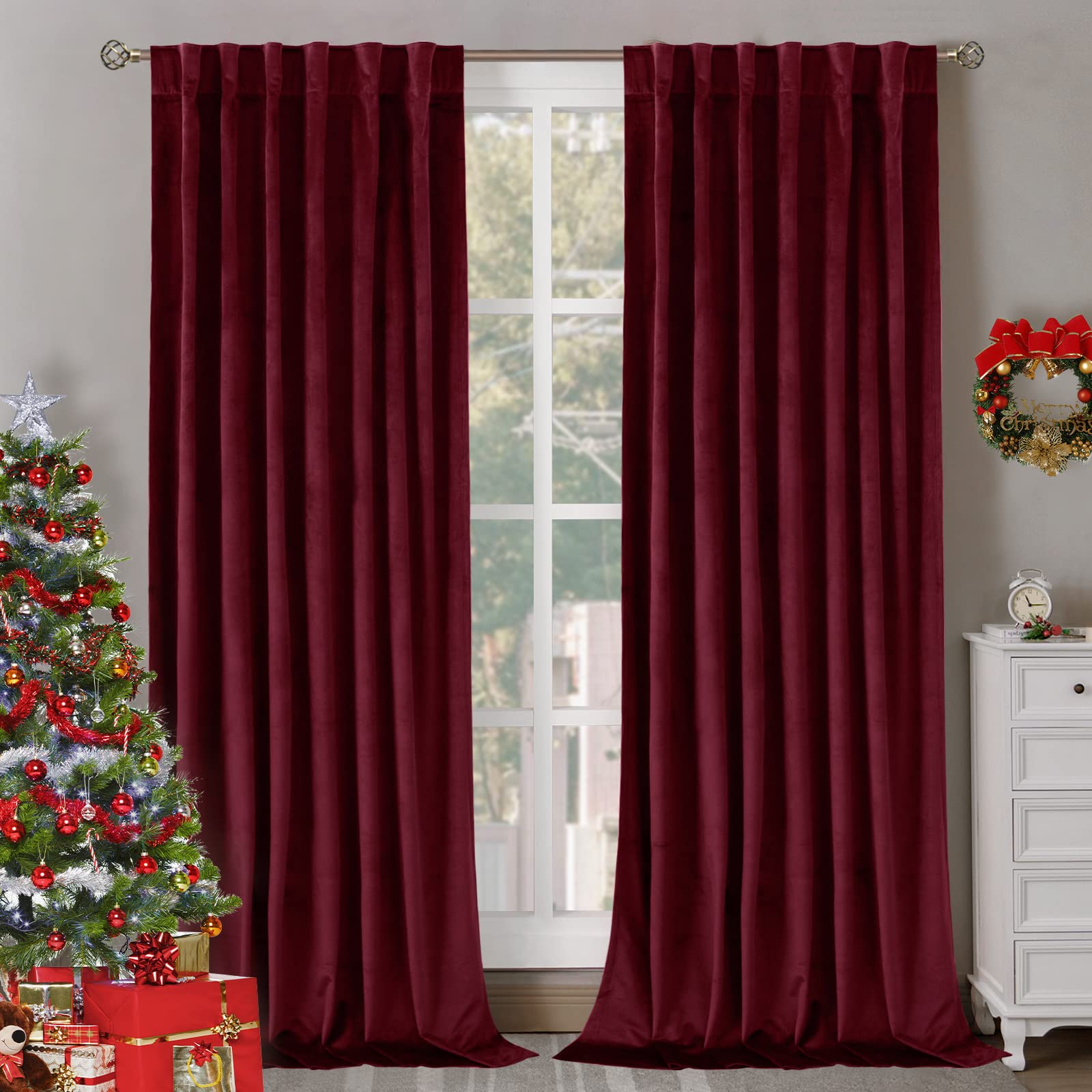 Foto 2 pulgar | Cortinas Bgment Red Velvet con Aislamiento Térmico - Venta Internacional