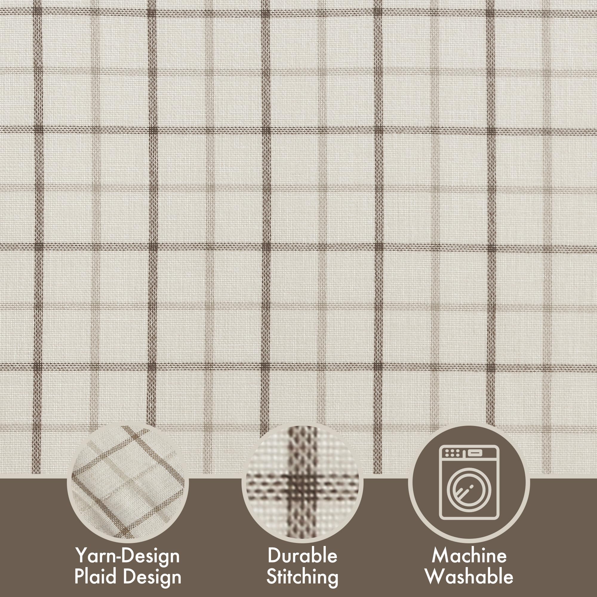 Foto 3 pulgar | Cortina Madison Park Anaheim Cabin Plaid 50 X 108 Cm, Color Natural - Venta Internacional.