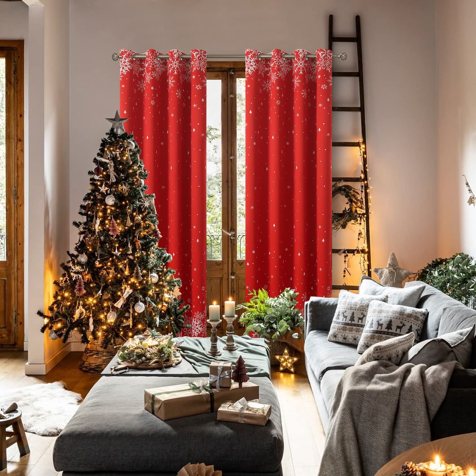 Foto 3 pulgar | Cortinas Bgment Red Christmas Para Salón 104 X 244 Cm - Venta Internacional.