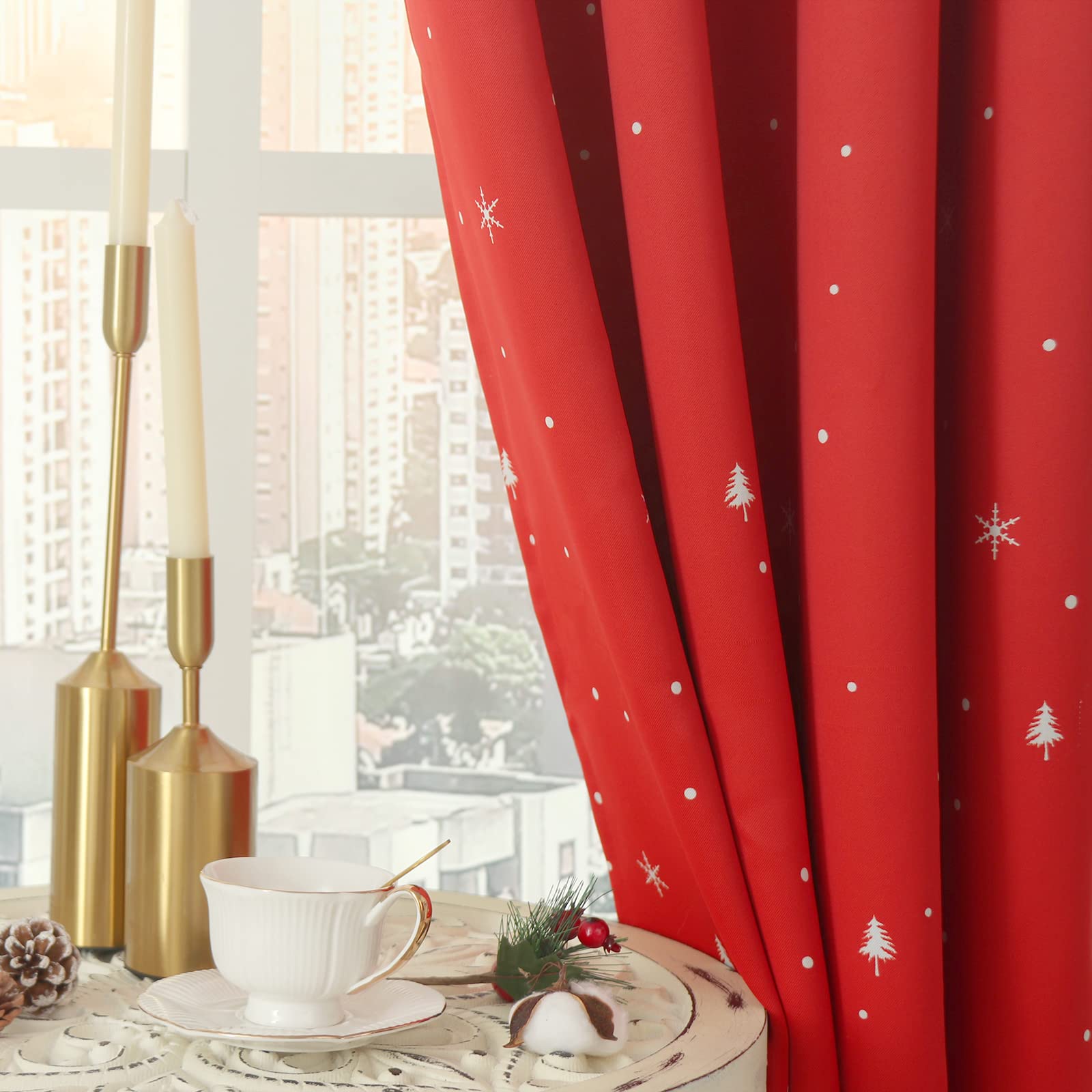 Foto 7 pulgar | Cortinas Bgment Red Christmas Para Salón 104 X 244 Cm - Venta Internacional.