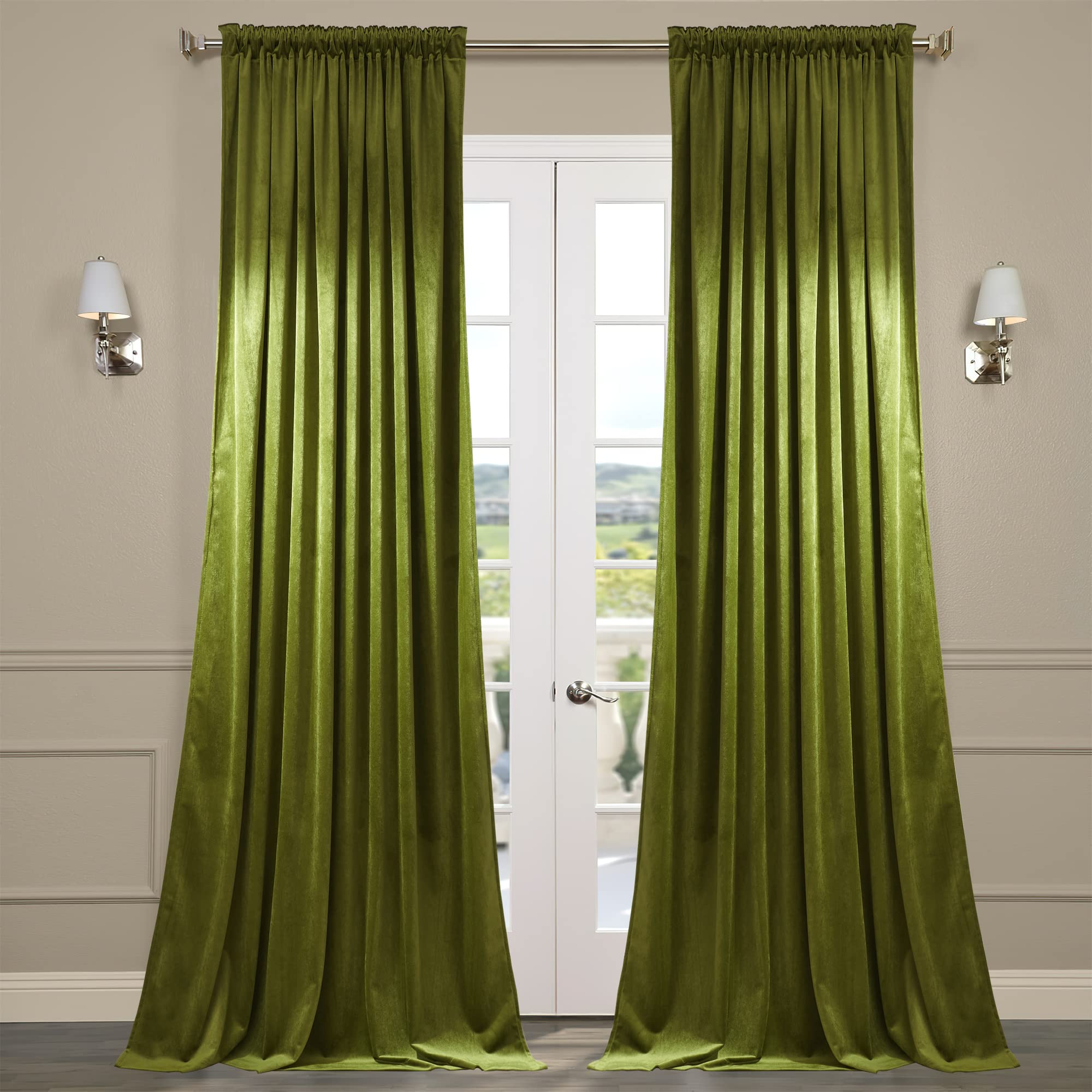 Foto 2 | Cortinas Stangh Shinny Para Dormitorio, 229 X 229 Cm, 2 Paneles, Color Verde Oliva - Venta Internacional.