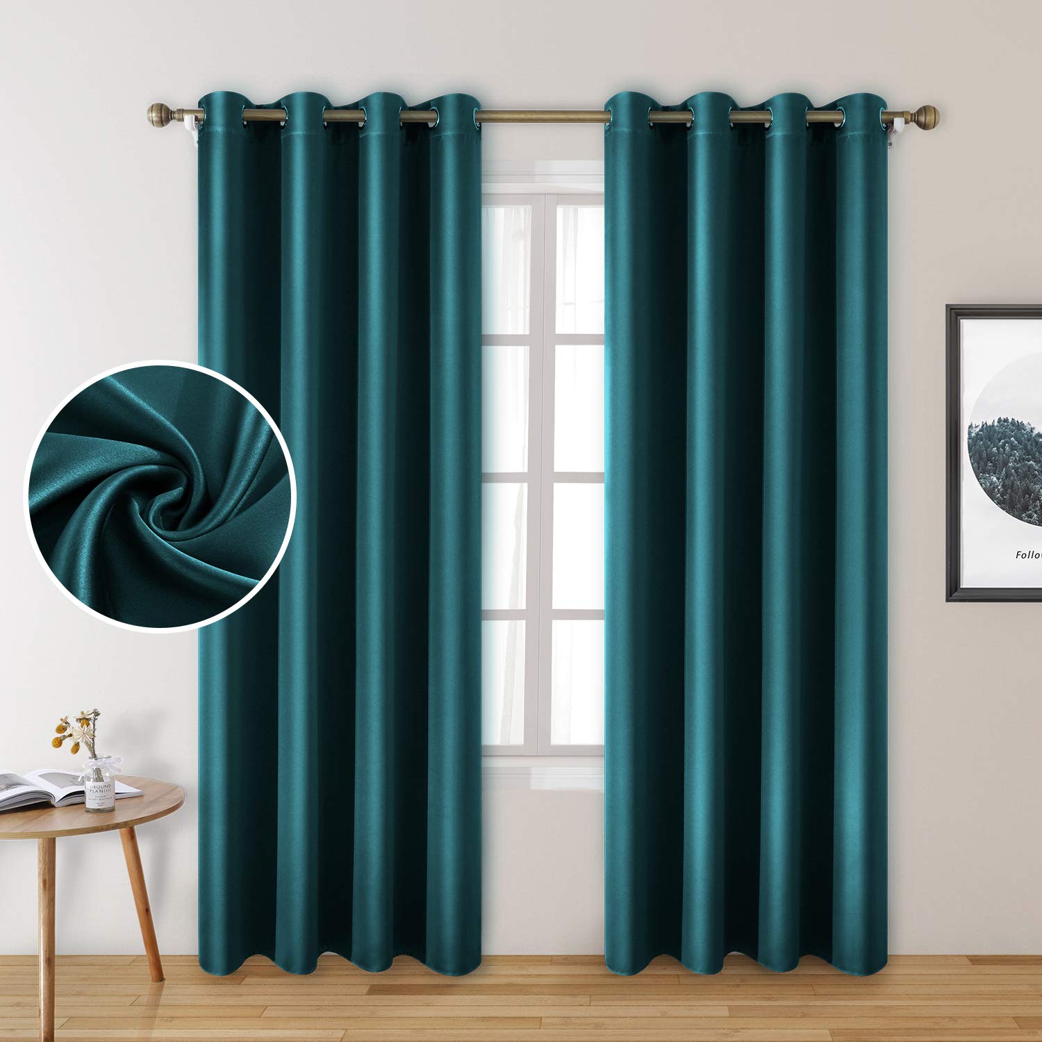 Foto 2 pulgar | Cortinas Homeideas De Seda Sintética, Opacas, 132 X 213 Cm, 2 Paneles - Venta Internacional.