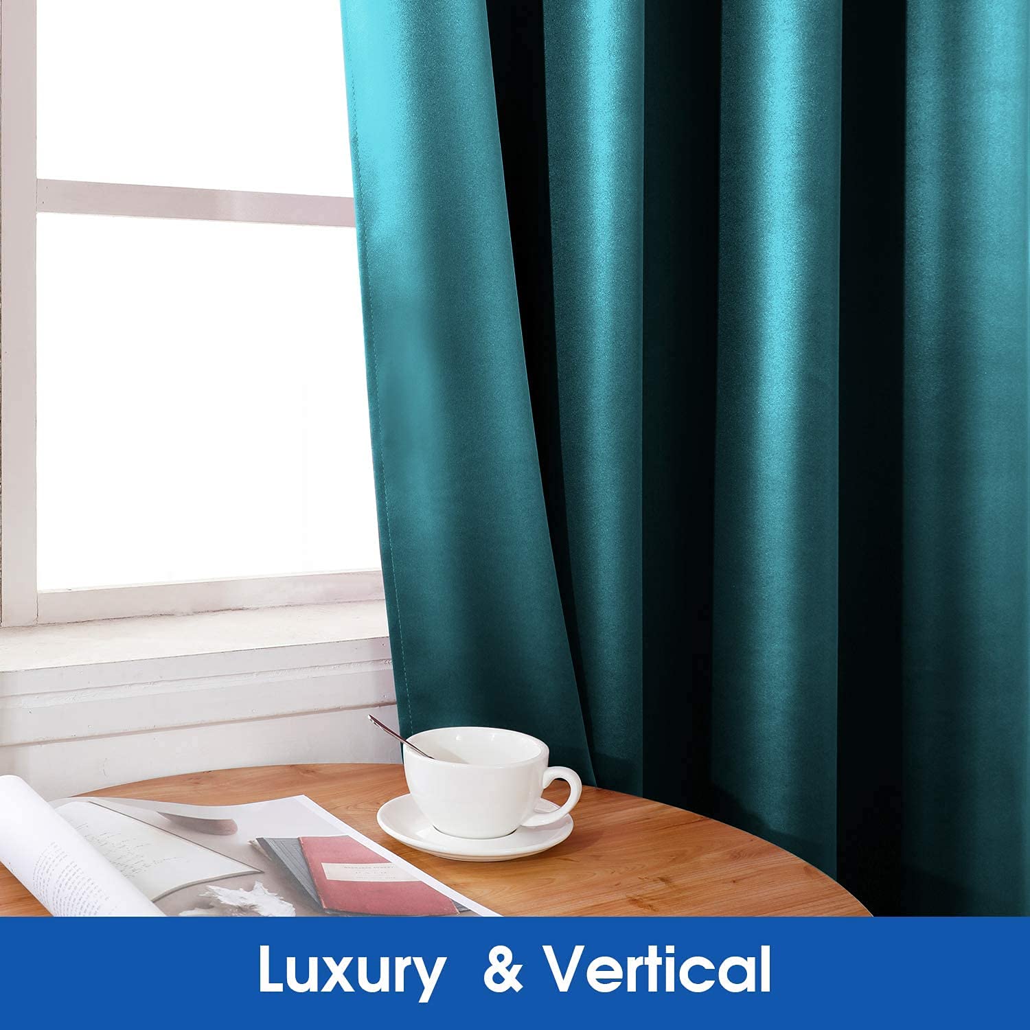 Foto 2 | Cortinas Homeideas De Seda Sintética, Opacas, 132 X 213 Cm, 2 Paneles - Venta Internacional.