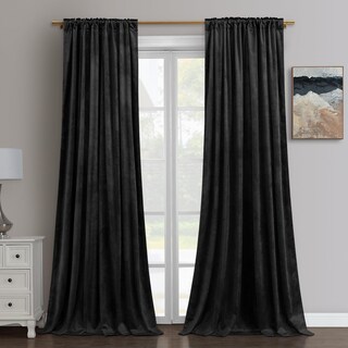 Foto 2 | Cortinas Homeideas Negras de 2 Paneles-Venta Internacional
