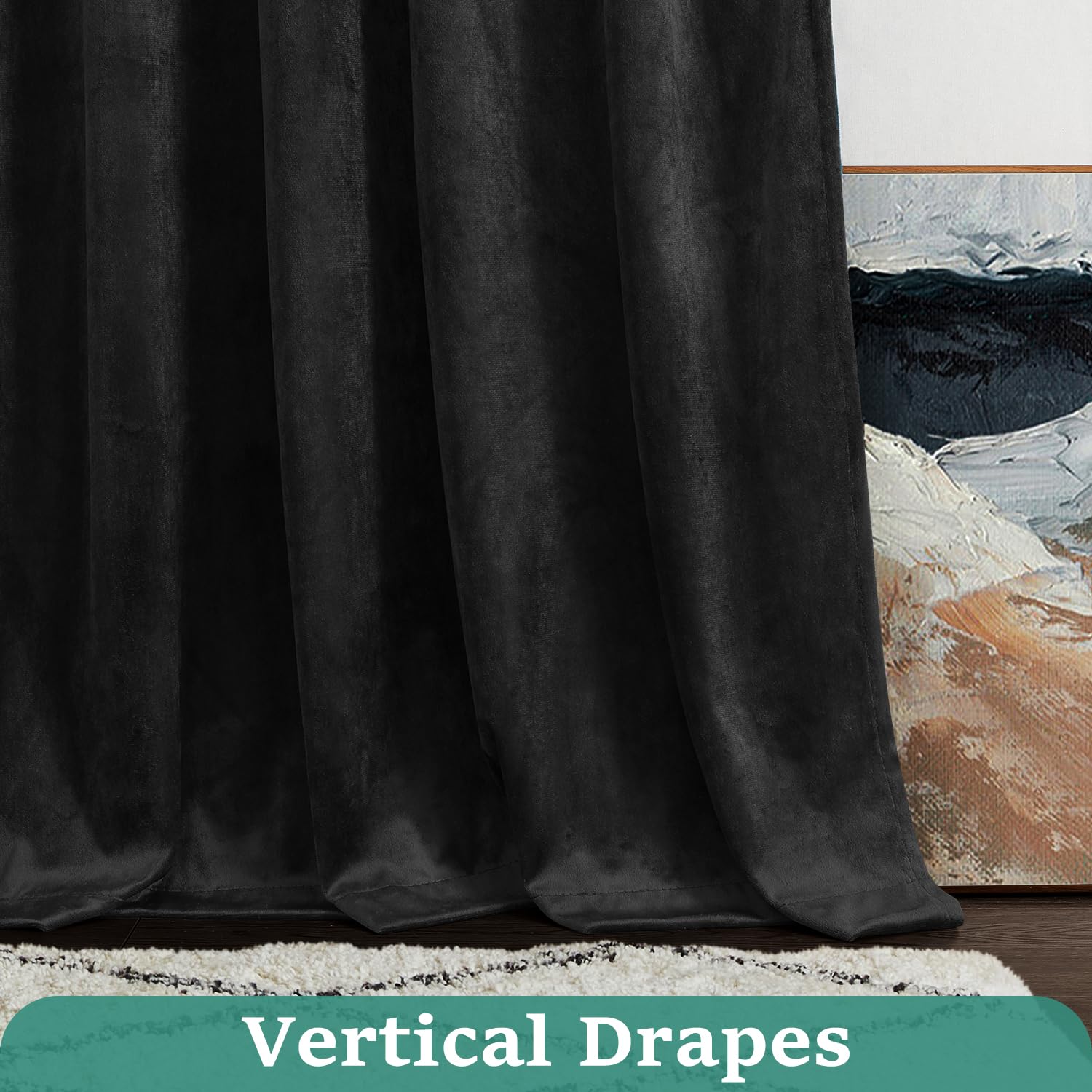 Foto 5 pulgar | Cortinas Homeideas Negras de 2 Paneles-Venta Internacional