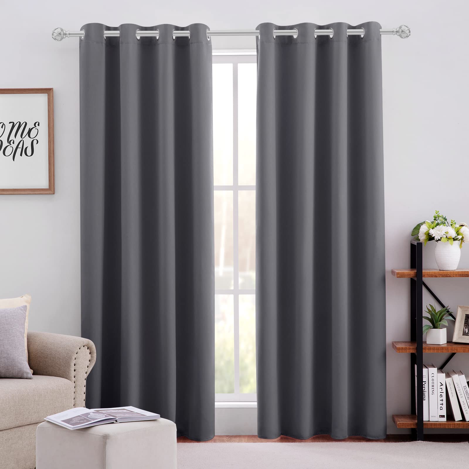 Foto 2 pulgar | Juego de 2 Paneles de Cortinas Opacas Homeideas 132 x 244 cm Grises - Venta Internacional