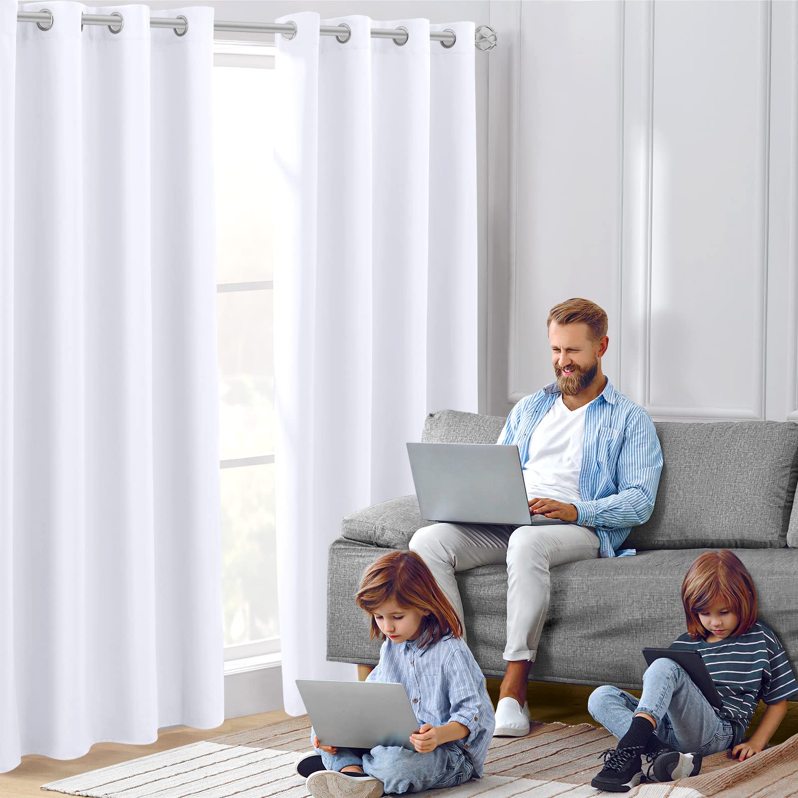 Foto 3 pulgar | Juego de 2 Paneles de Cortinas Homeideas Color Blanco 132 x 213 cm - Venta Internacional