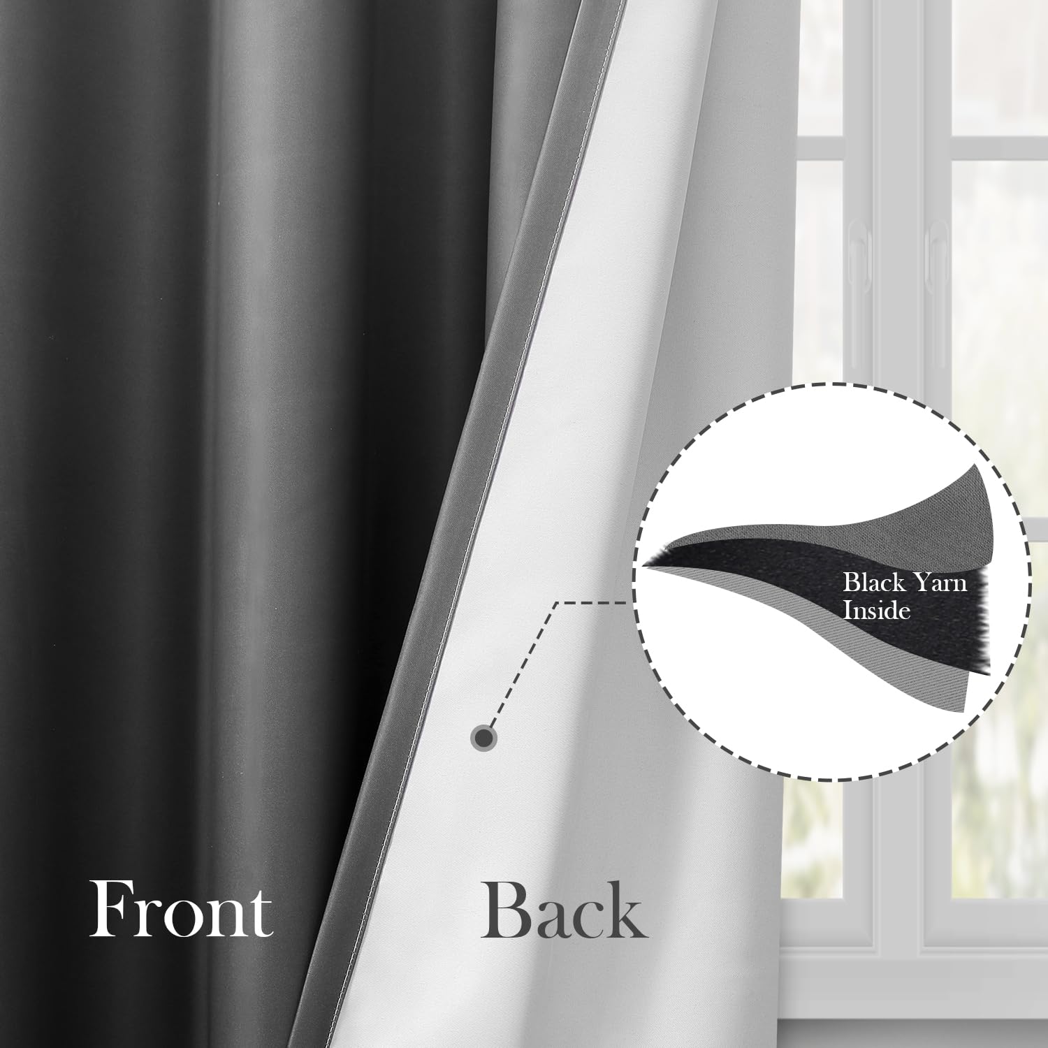 Foto 5 pulgar | Cortinas Opacas Homeideas, Gris Y Gris Degradado, 132 X 213 Cm (52 X 84 Cm) - Venta Internacional.