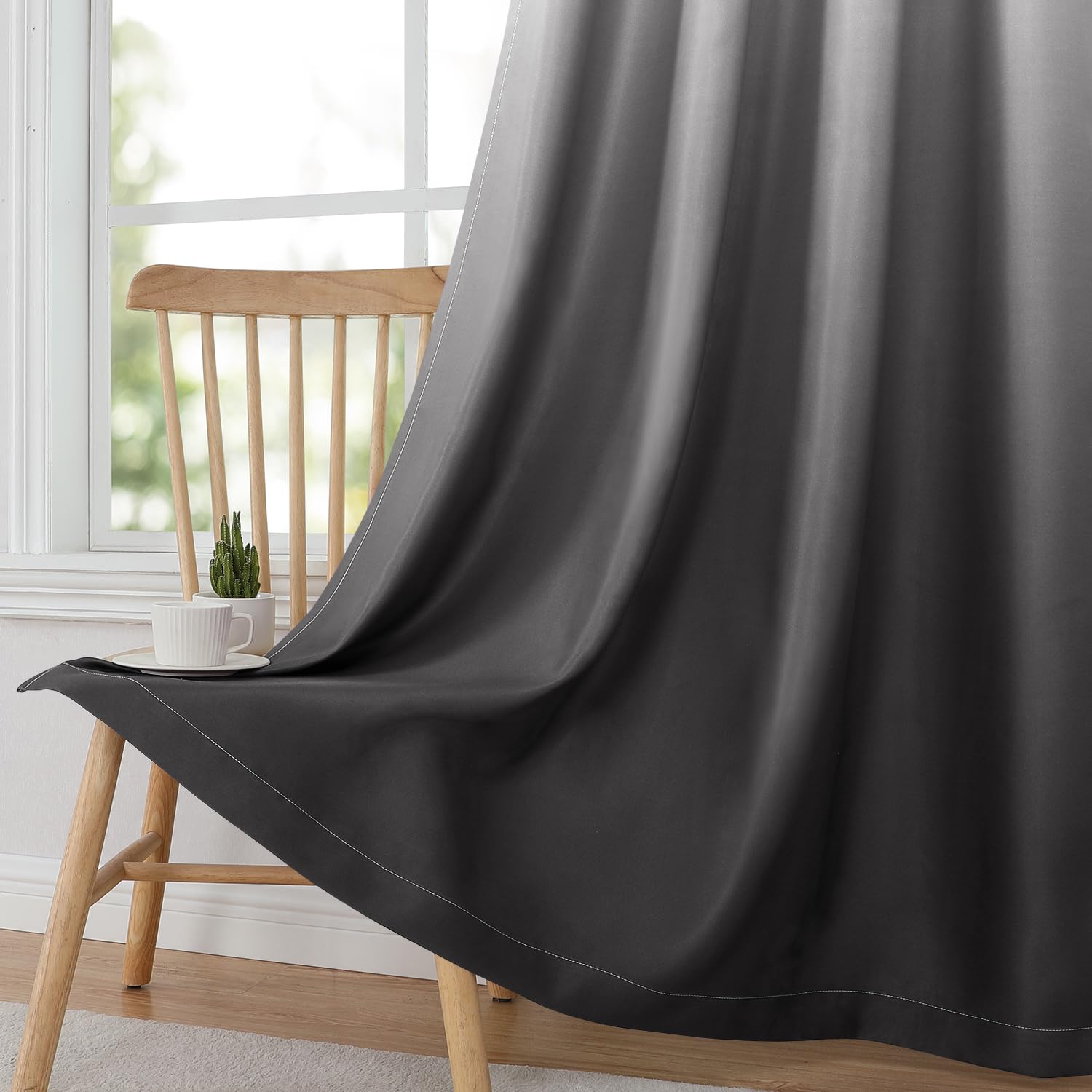 Foto 6 pulgar | Cortinas Opacas Homeideas, Gris Y Gris Degradado, 132 X 213 Cm (52 X 84 Cm) - Venta Internacional.