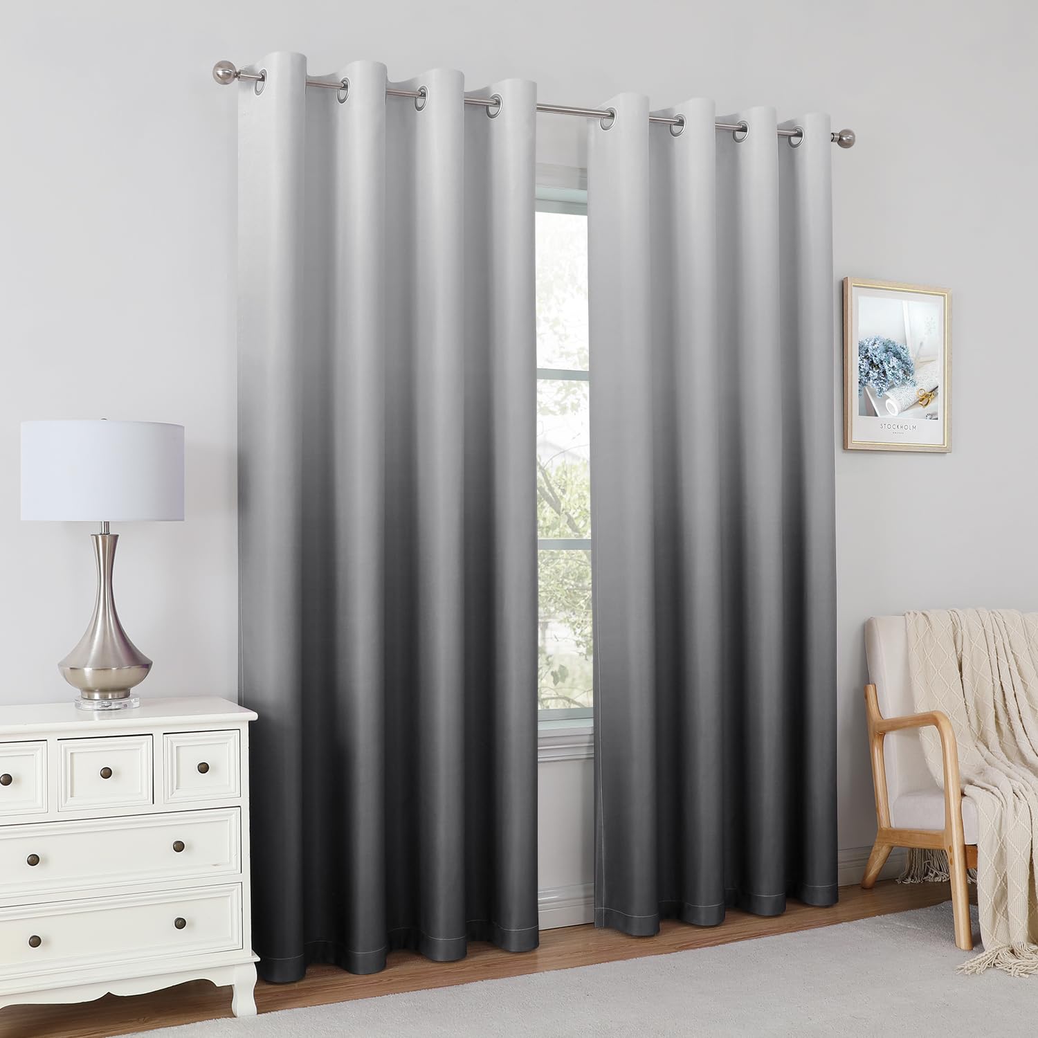 Foto 8 pulgar | Cortinas Opacas Homeideas, Gris Y Gris Degradado, 132 X 213 Cm (52 X 84 Cm) - Venta Internacional.