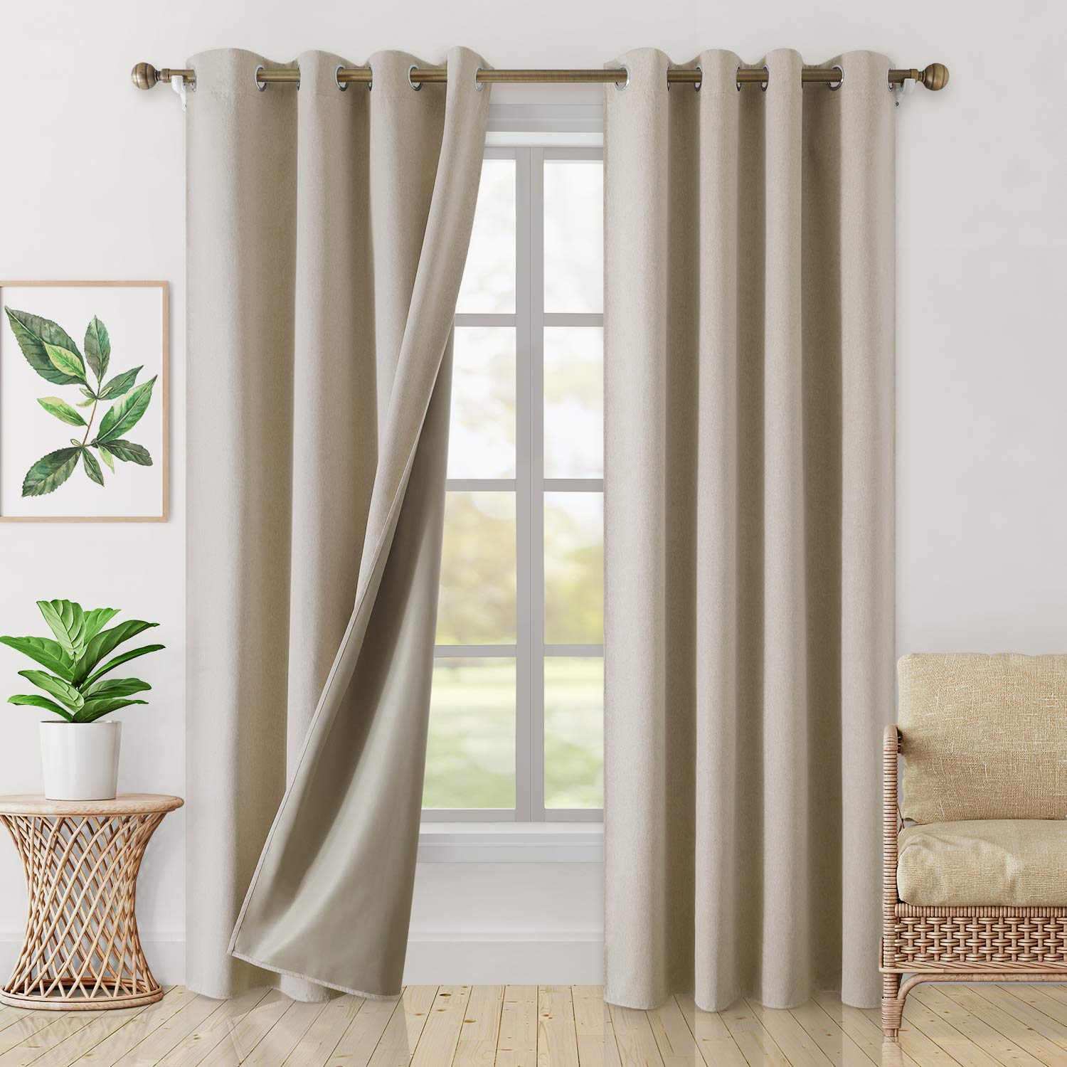 Foto 2 pulgar | Cortinas Opacas Homeideas de Lino Sintético - Venta Internacional