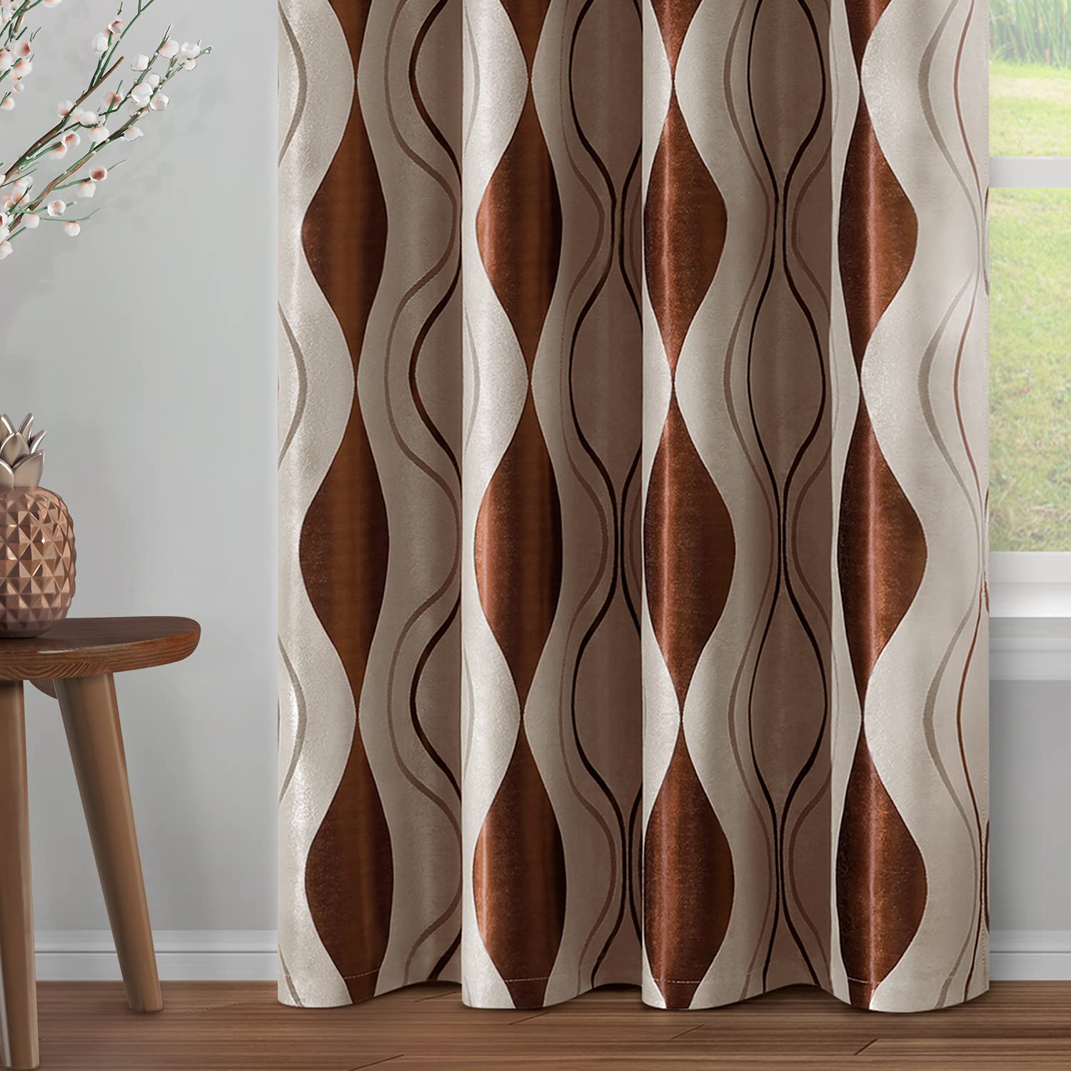 Foto 4 pulgar | Cortinas Homeideas Wave Room Oscurecedoras, 132 X 213 Cm De Largo, Color Hermano - Venta Internacional.
