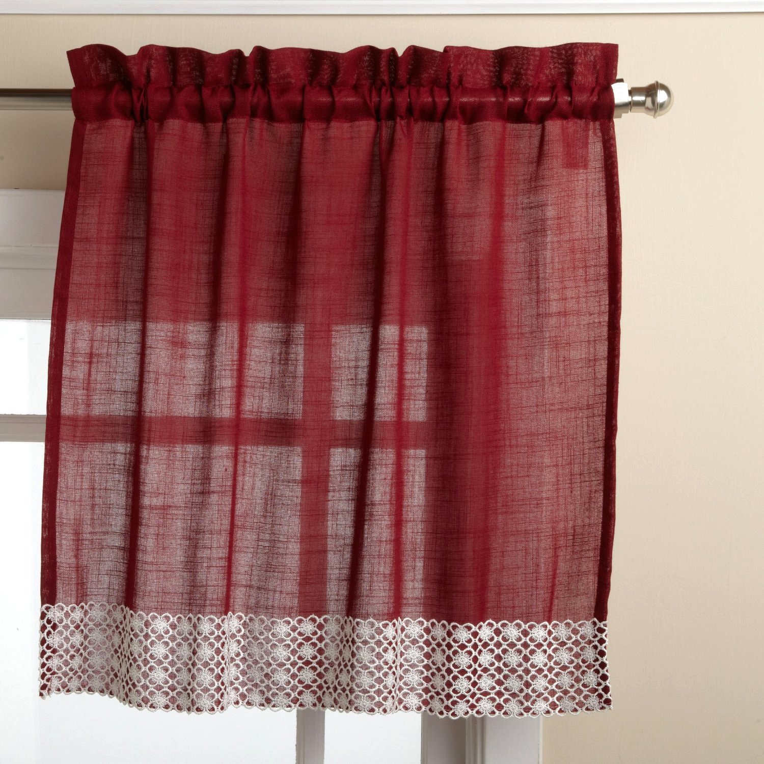 Foto 2 pulgar | Tratamiento Para Cortinas Sweet Home Collection Salem Burgundy - Venta Internacional.