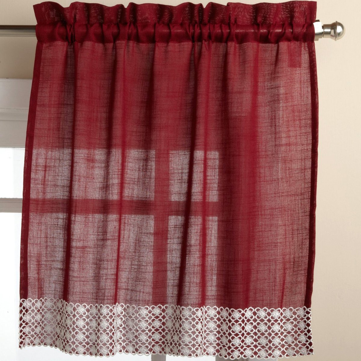 Tratamiento Para Cortinas Sweet Home Collection Salem Burgundy - Venta Internacional.