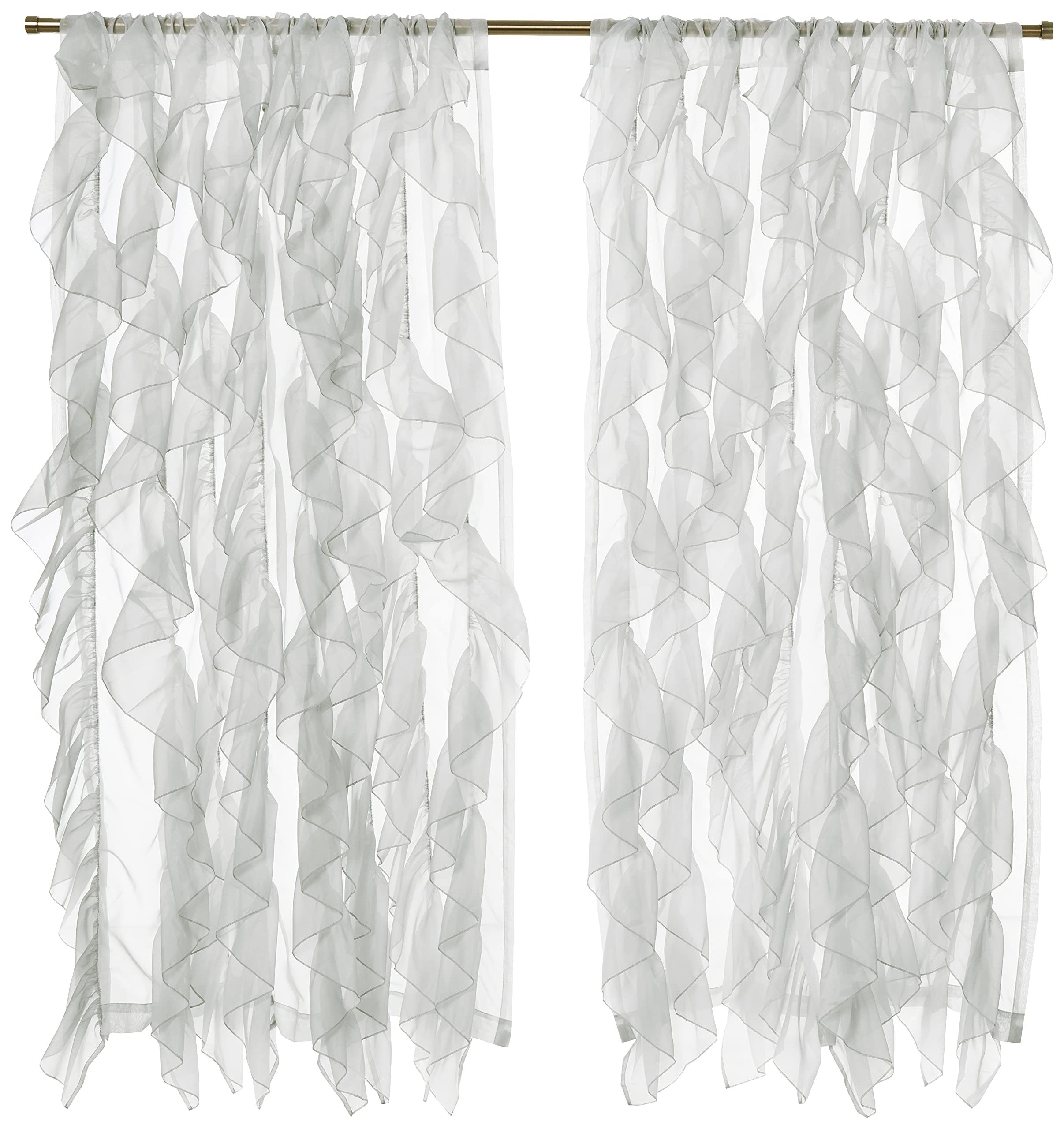 Foto 1 | Cortinas De Gasa Transparente Con Volantes De La Colección Sweet Home, 160 X 130 Cm - Venta Internacional.