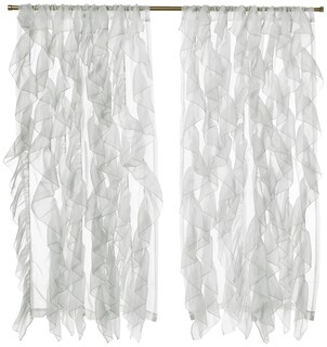 Foto 1 | Cortinas De Gasa Transparente Con Volantes De La Colección Sweet Home, 160 X 130 Cm - Venta Internacional.