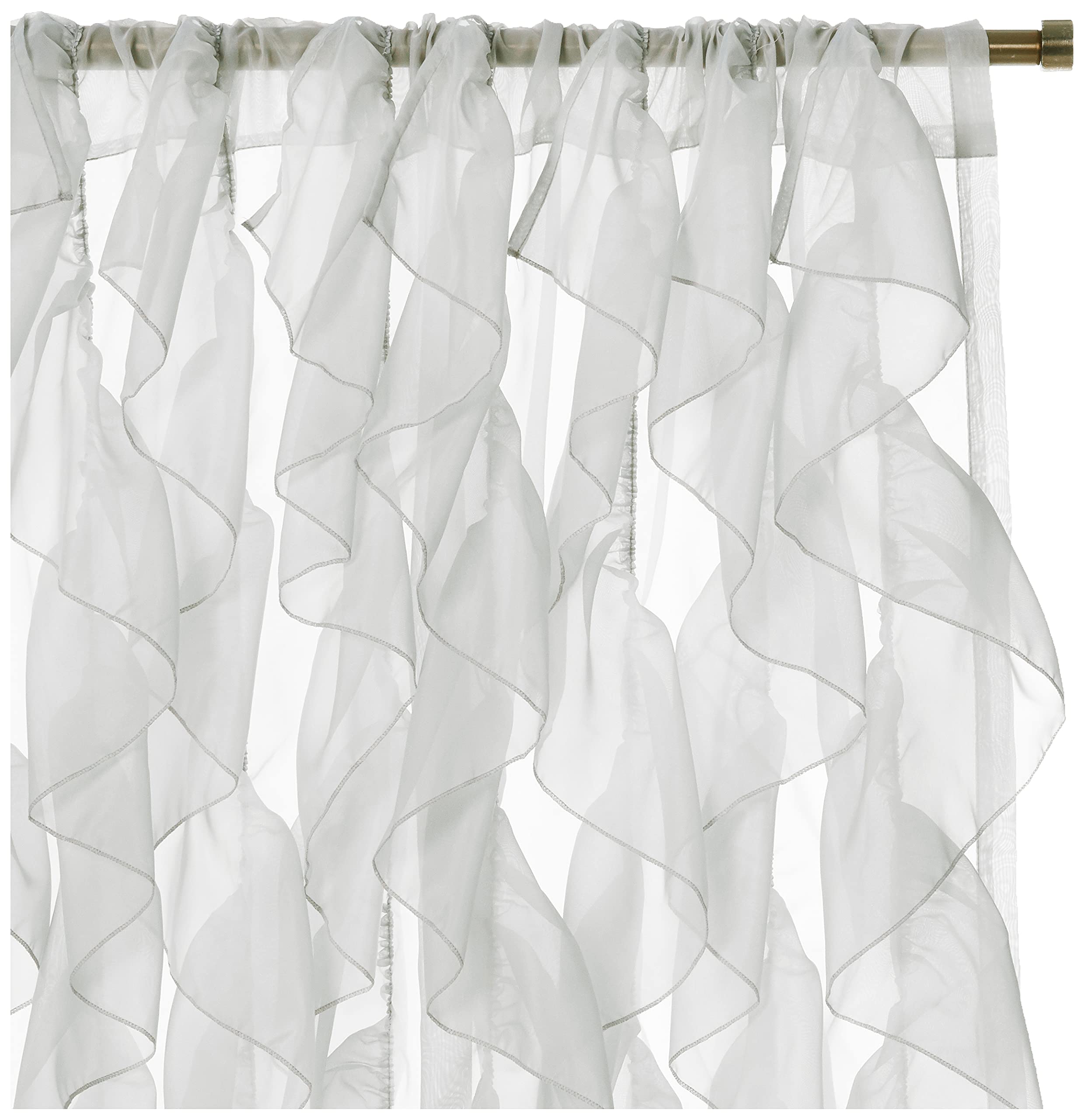 Foto 3 pulgar | Cortinas De Gasa Transparente Con Volantes De La Colección Sweet Home, 160 X 130 Cm - Venta Internacional.