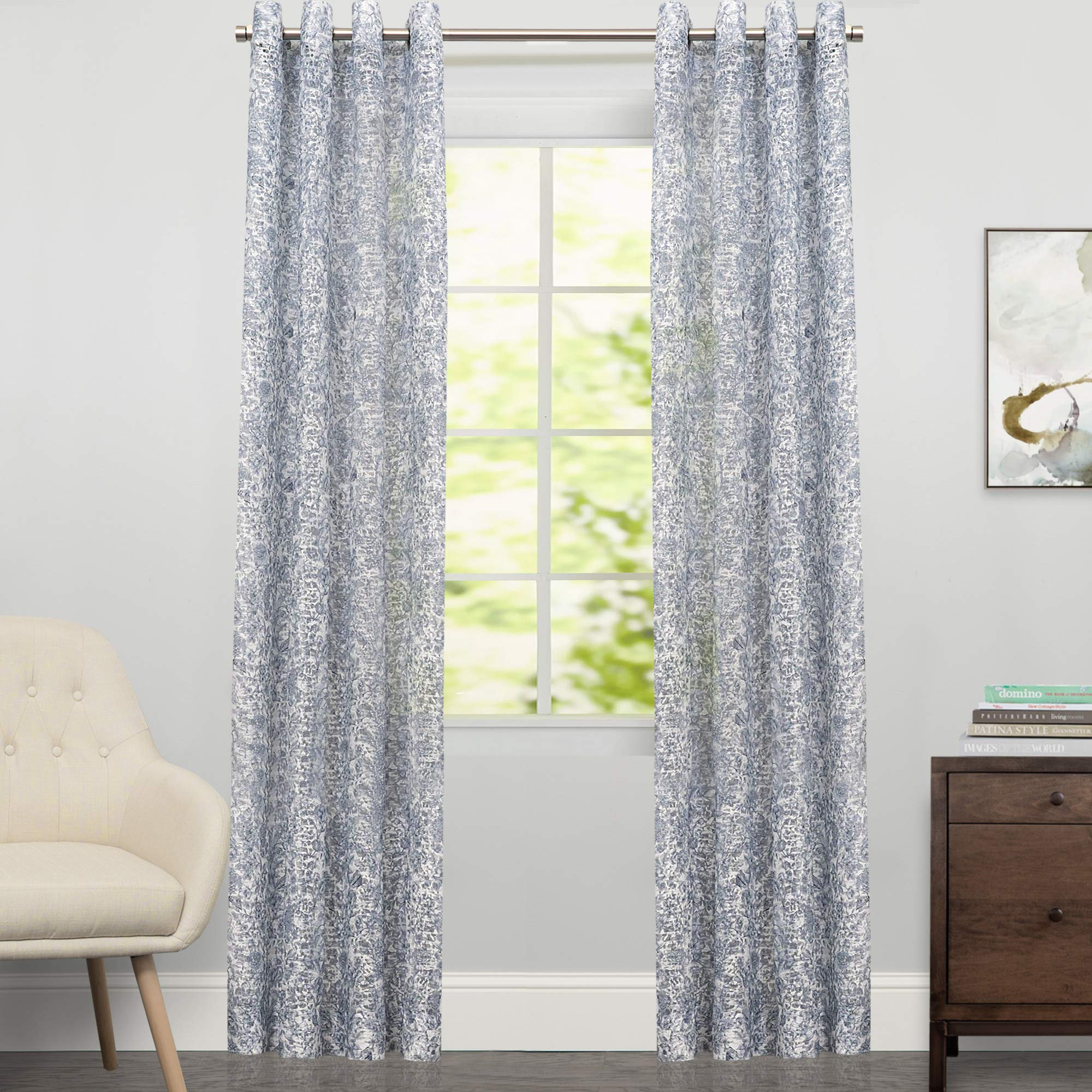 Foto 2 pulgar | Cortinas De Ventana Sweet Home Collection Courtyard Blue 160x160 - Venta Internacional.
