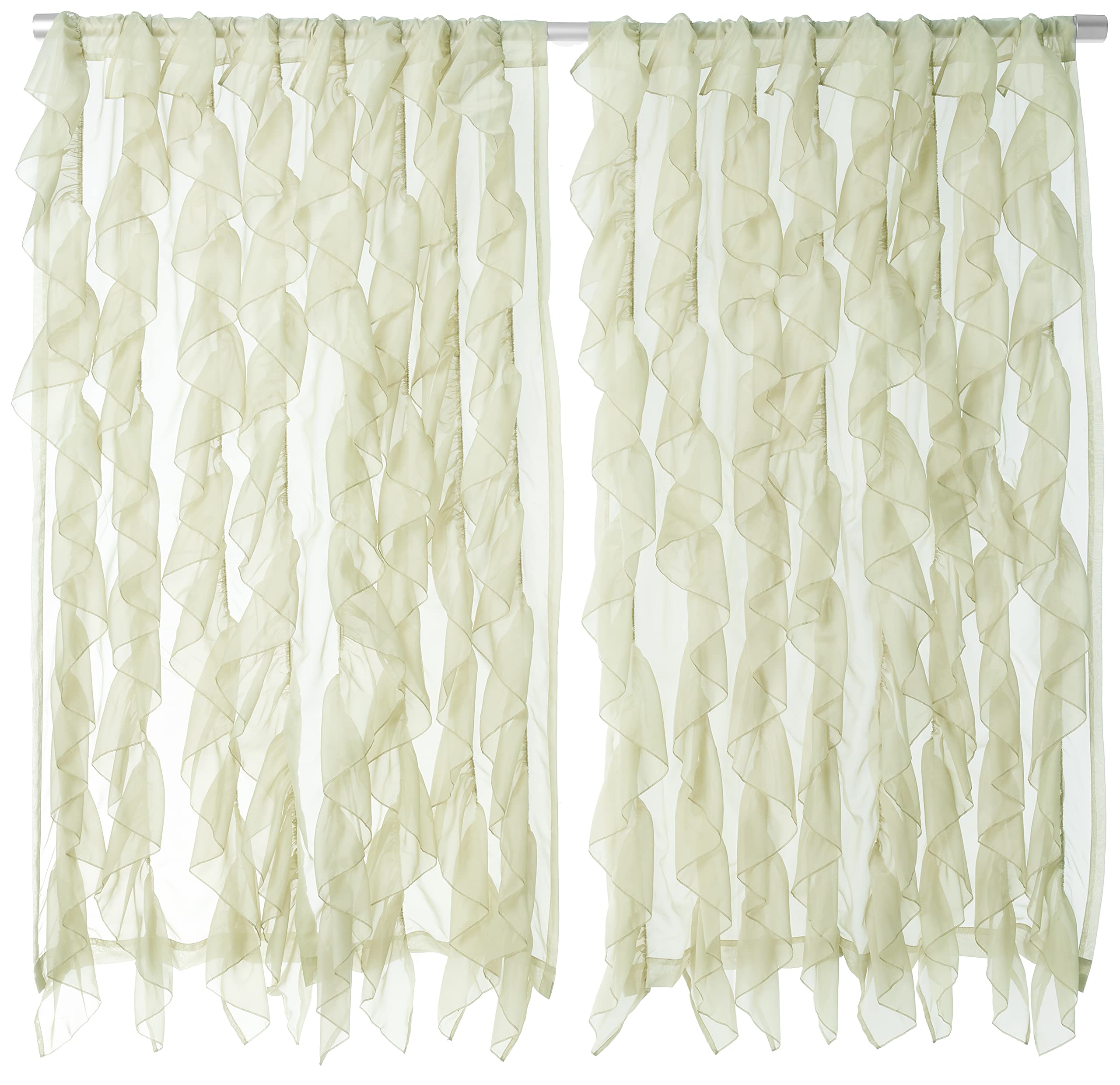 Cortinas De Gasa Transparente Con Volantes De La Colección Sweet Home - Venta Internacional.