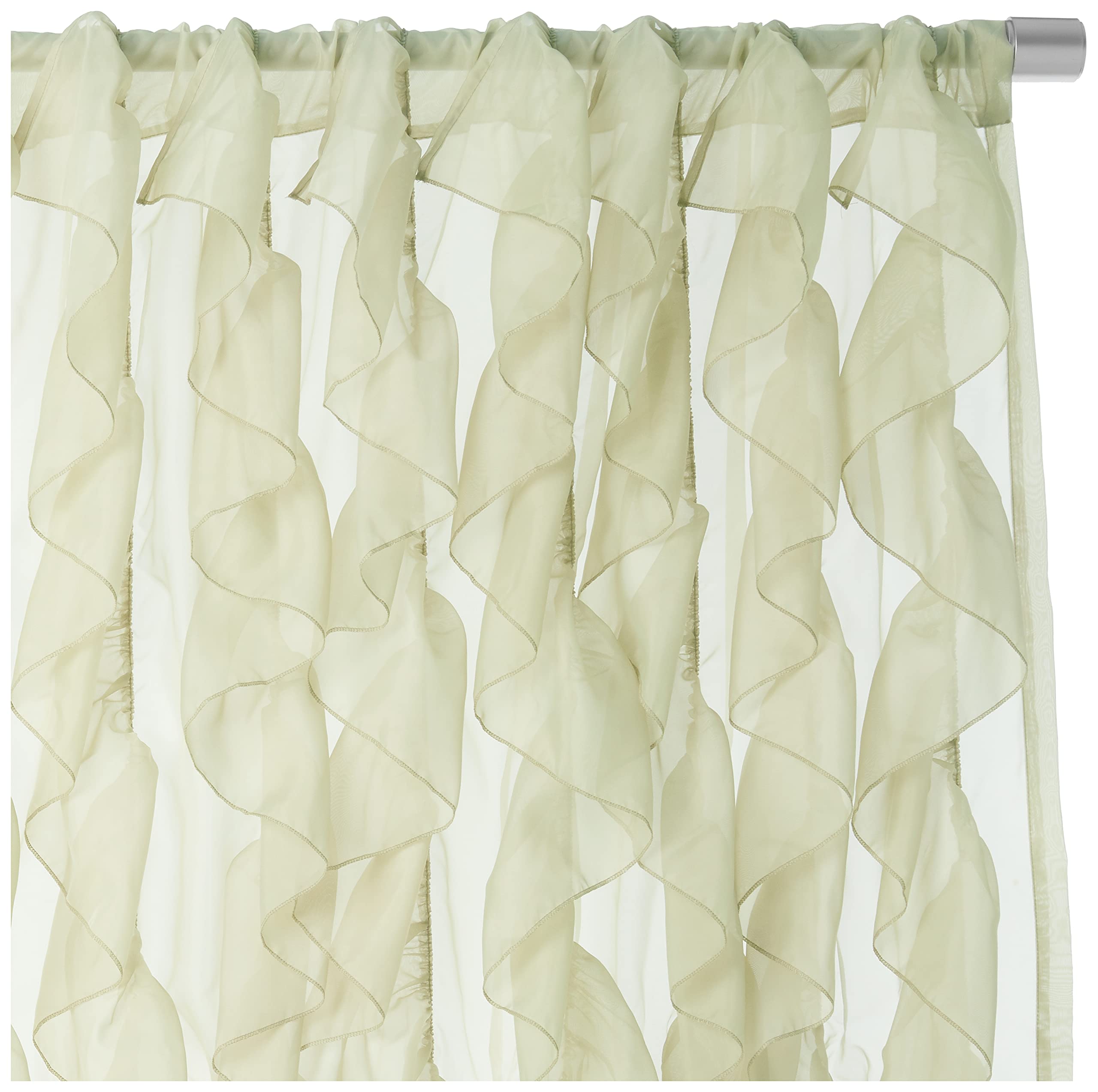 Foto 2 | Cortinas De Gasa Transparente Con Volantes De La Colección Sweet Home - Venta Internacional.