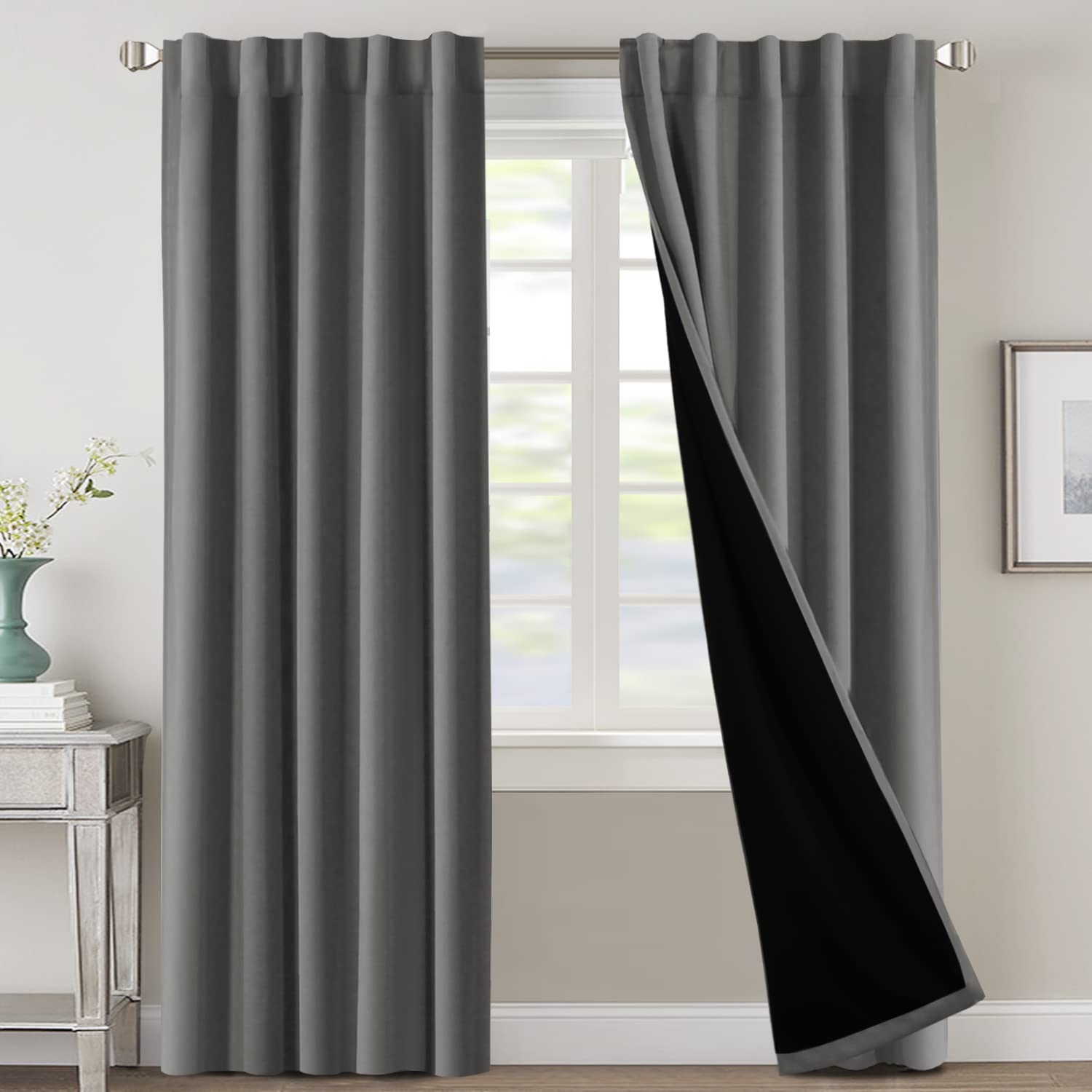 Cortinas Opacas H.versailtex Para Oscurecer Toda Habitación 42 X 84 Pulgadas Gris - Venta Internacional