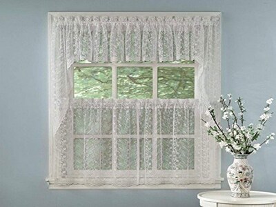 Foto 1 | Cortinas De Cocina Sweet Home Collection Priscilla Lace White - Venta Internacional.