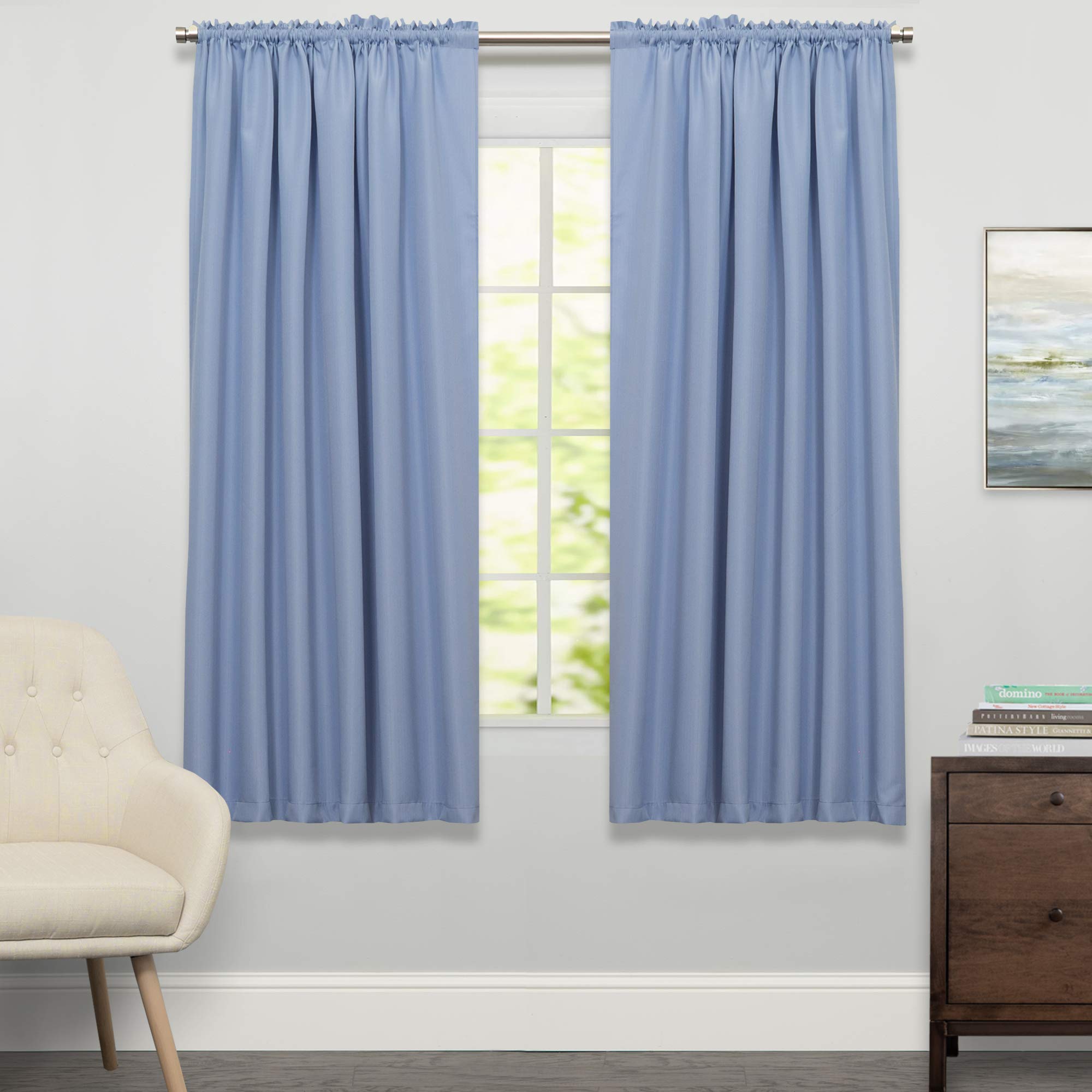 Foto 2 pulgar | Cortinas De Ventana Sweet Home Collection Ribcord Blue 160 X 160 Cm - Venta Internacional.