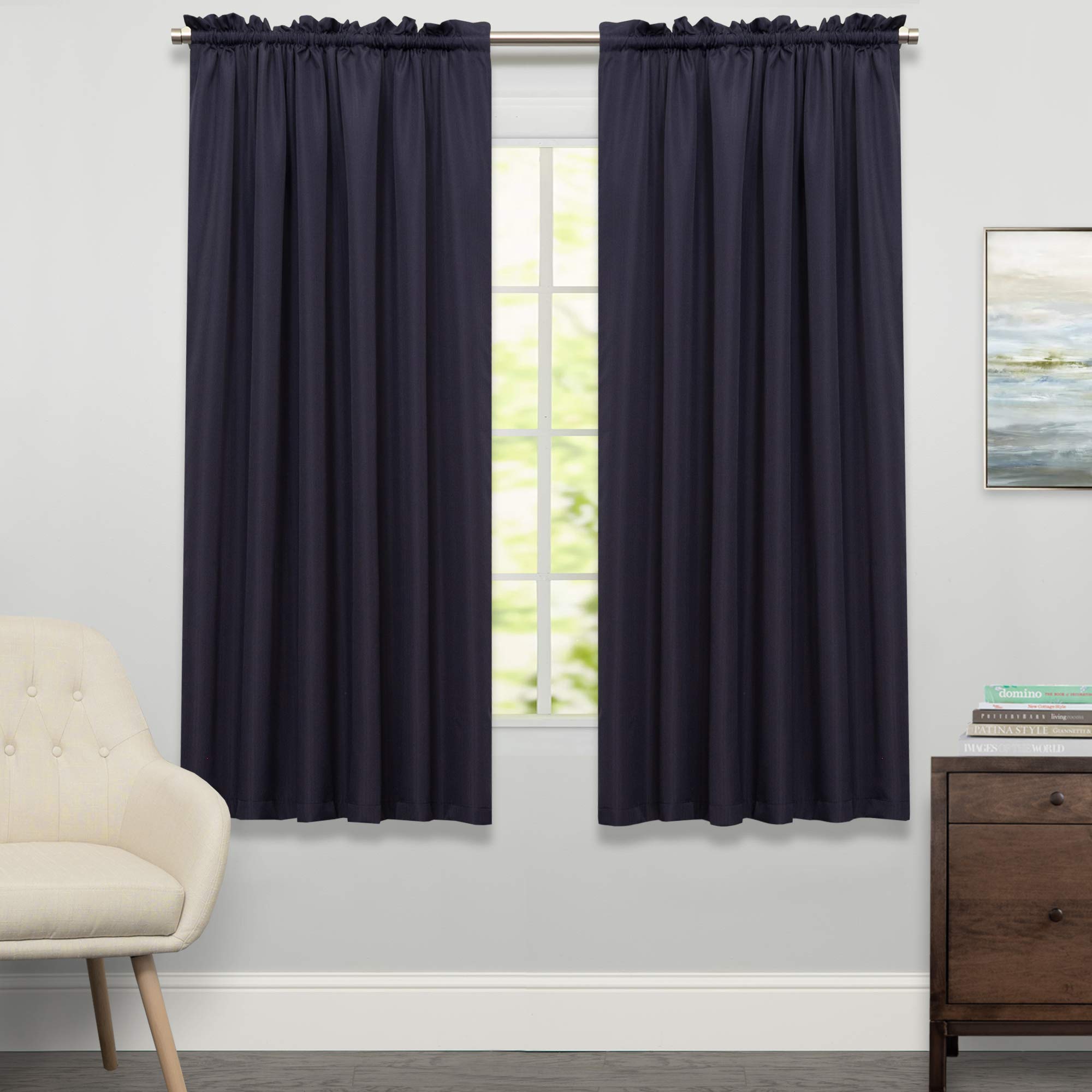 Foto 2 pulgar | Cortinas De Ventana De La Colección Sweet Home Ribcord Navy - Venta Internacional.