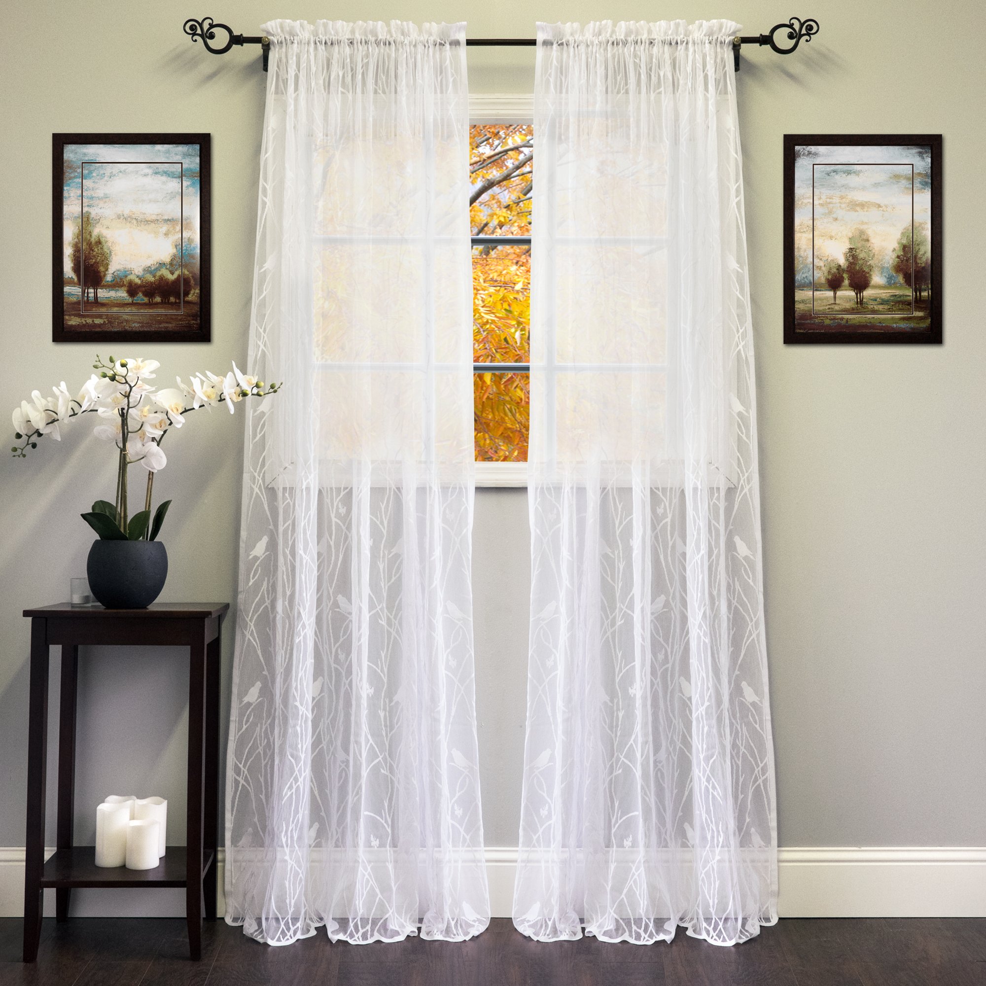 Foto 1 | Cortinas De Ventana Sweet Home Collection Songbird White - Venta Internacional.