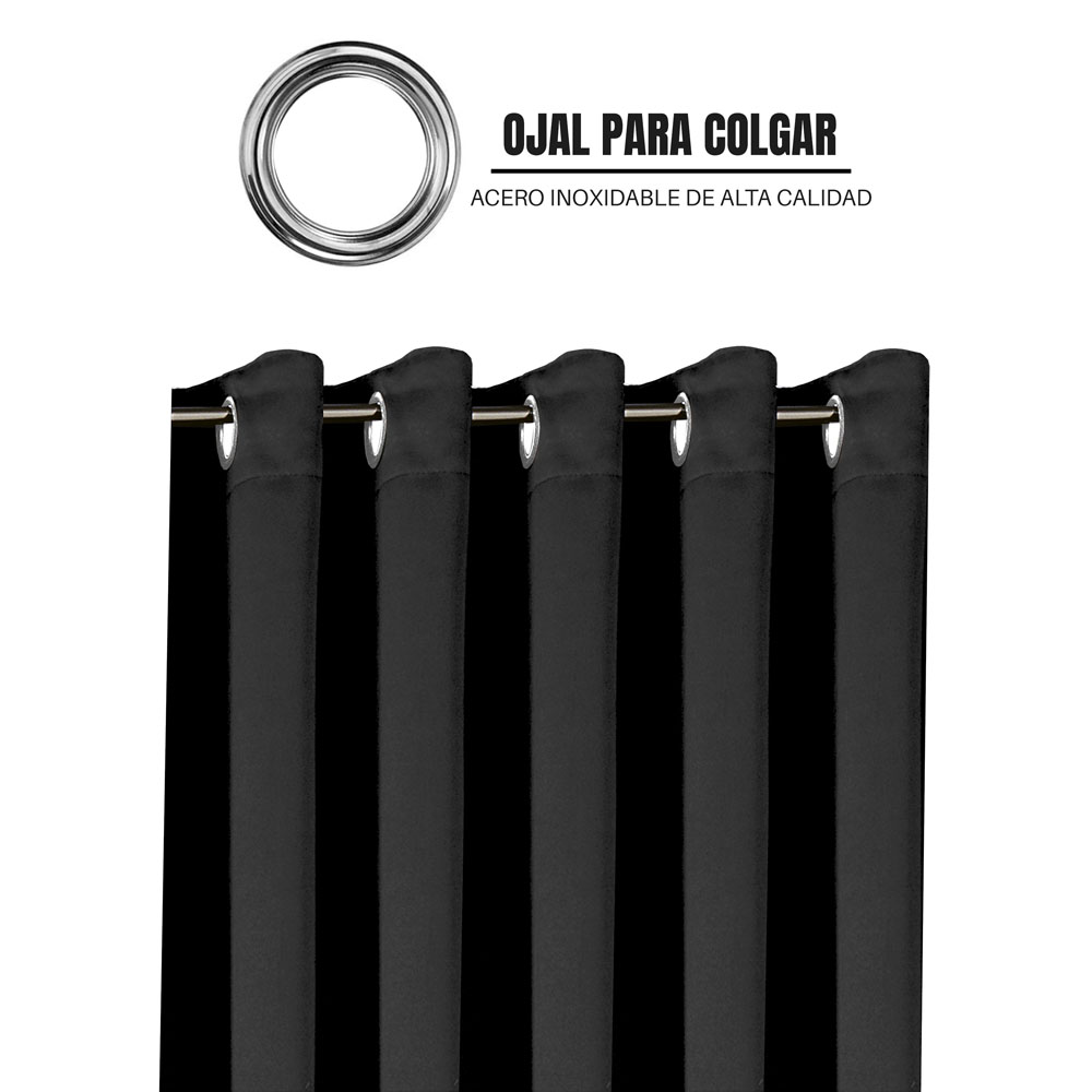 Foto 5 pulgar | Cortinas Blackout Obscuridad Total Dos Paneles Negro
