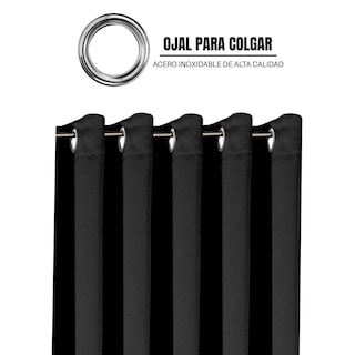 Foto 4 | Cortinas Blackout Obscuridad Total Dos Paneles Negro
