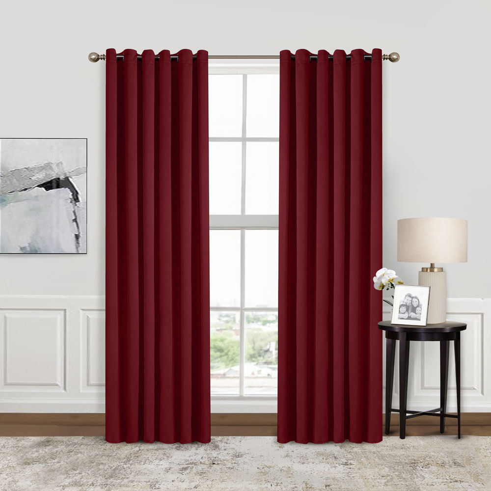 Cortinas Blackout Obscuridad Total Dos Paneles Vino