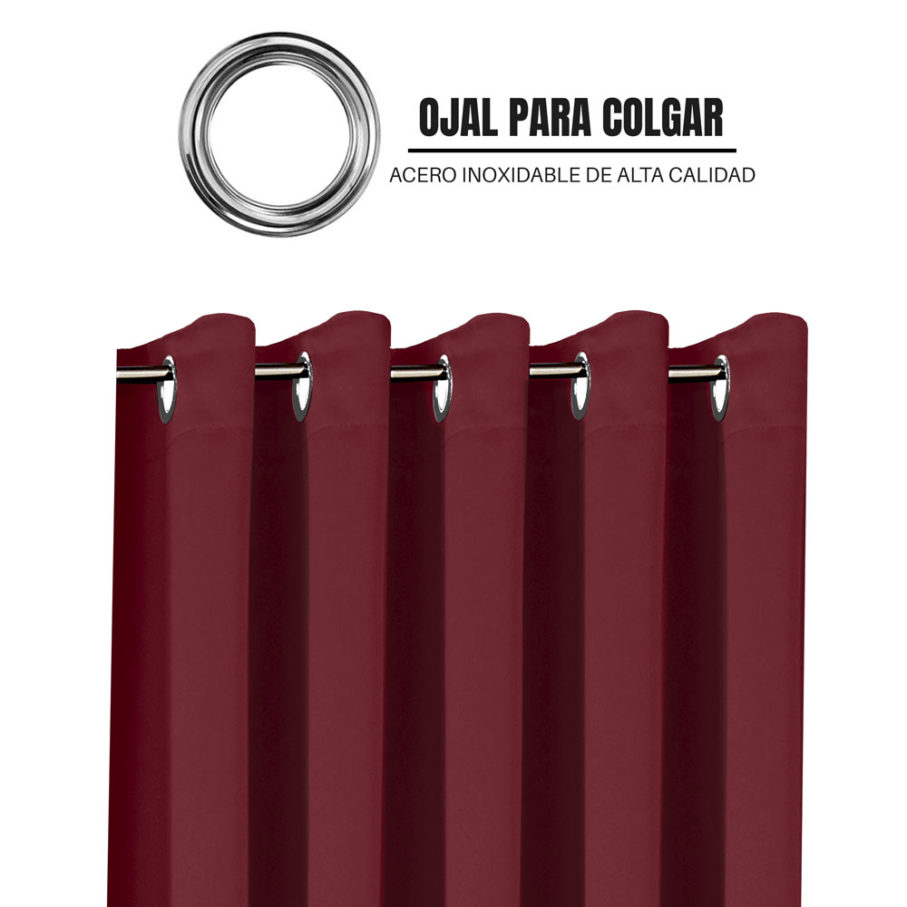 Foto 4 | Cortinas Blackout Obscuridad Total Dos Paneles Vino