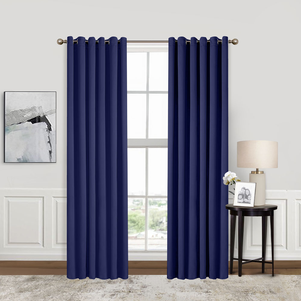 Cortinas Blackout Obscuridad Total Dos Paneles Marino
