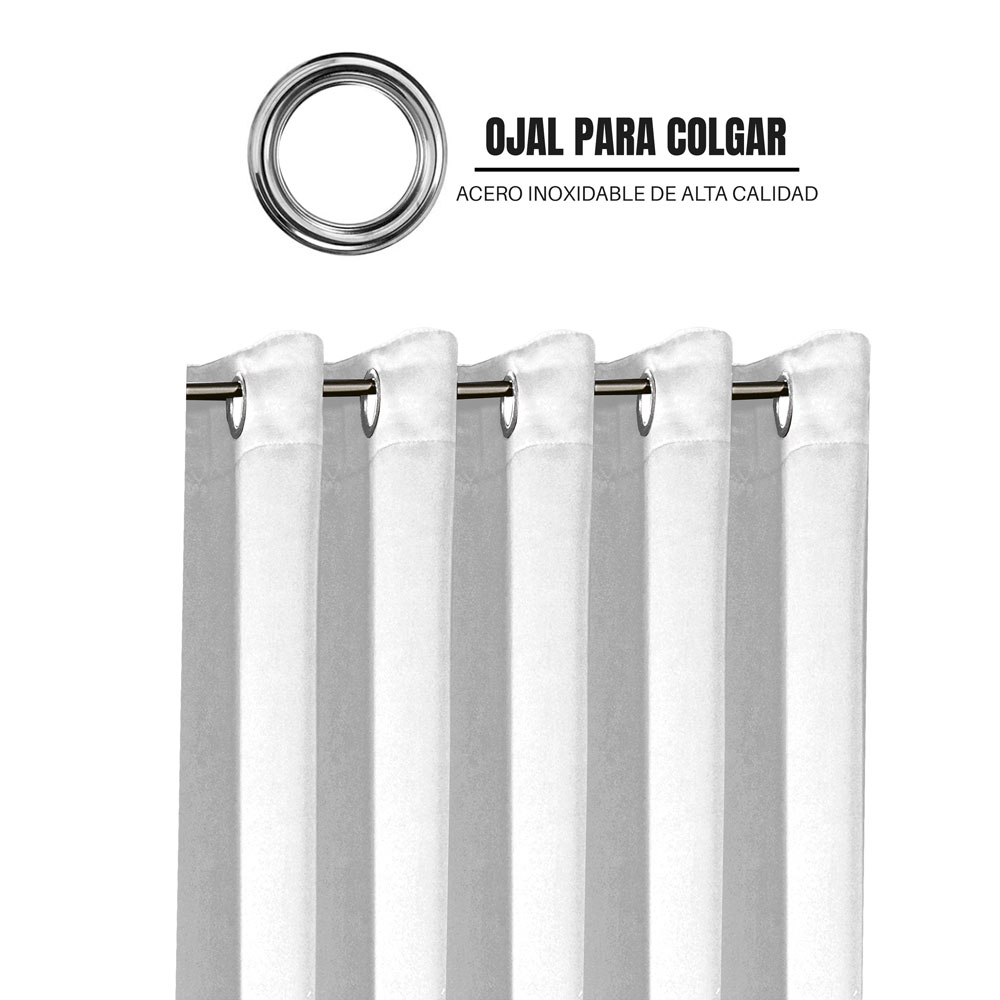 Foto 5 pulgar | Cortinas Blackout Obscuridad Total Dos Paneles Blanco