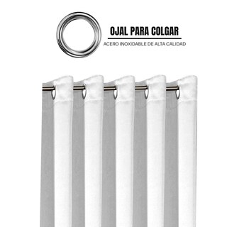 Foto 4 | Cortinas Blackout Obscuridad Total Dos Paneles Blanco