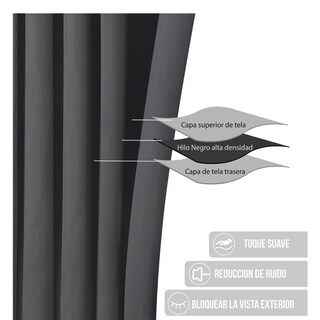 Foto 3 | Cortinas Blackout Obscuridad Total Dos Paneles Oxford