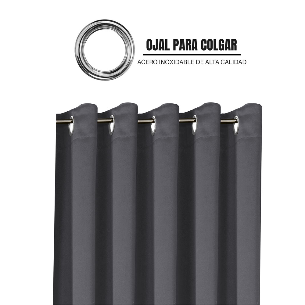 Foto 5 pulgar | Cortinas Blackout Obscuridad Total Dos Paneles Oxford