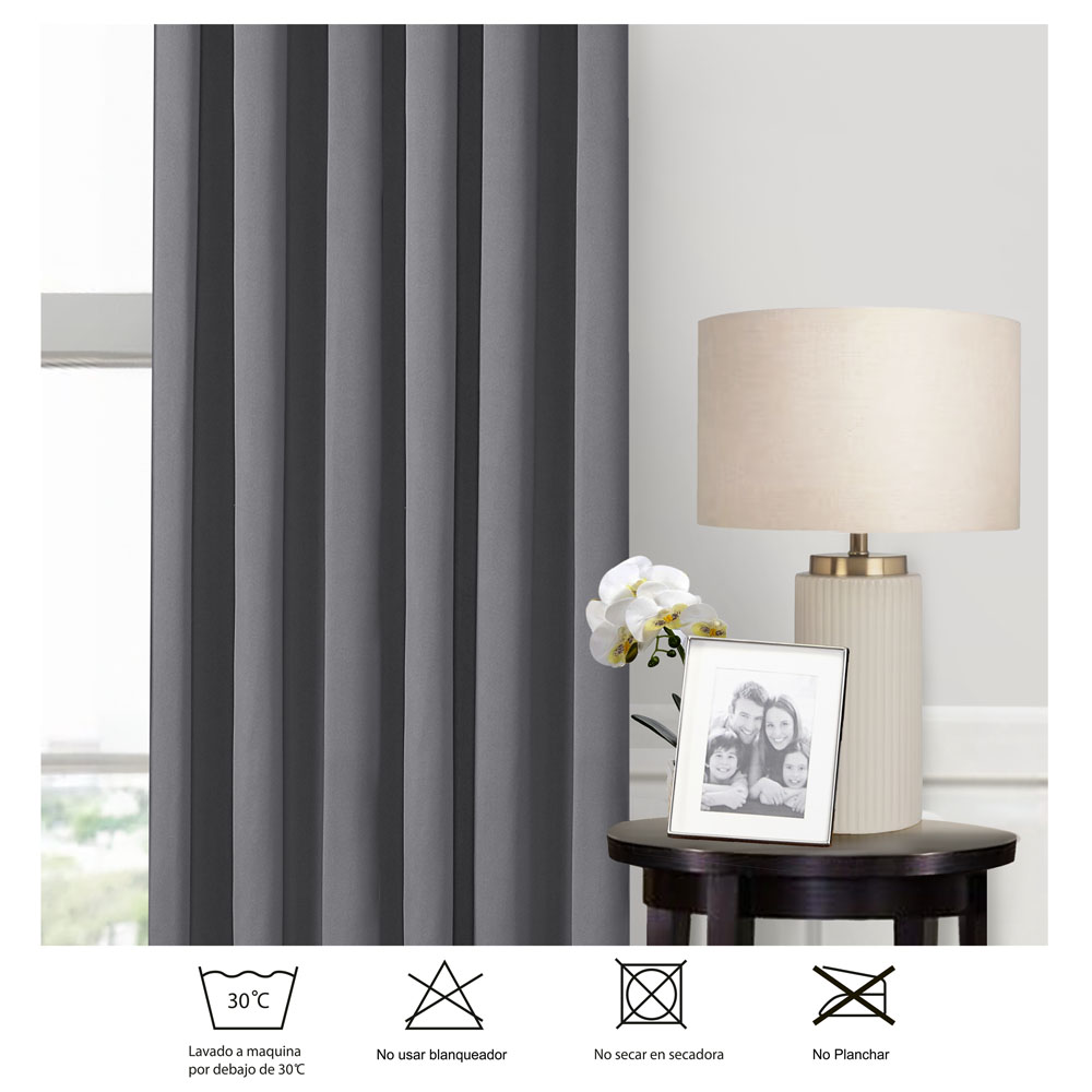 Foto 3 pulgar | Cortinas Blackout Obscuridad Total Dos Paneles Beige